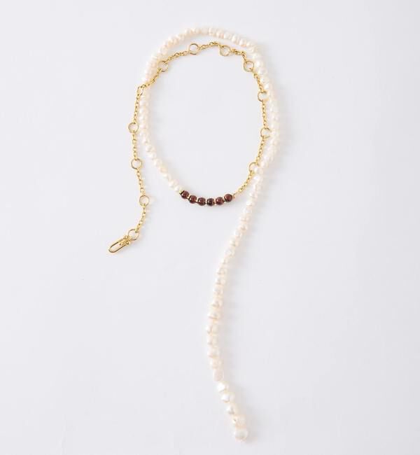 【リエス/Liesse】 《別注》【EO/イオ】PEARL/RED TIGER EYE CHAIN NECKLACE