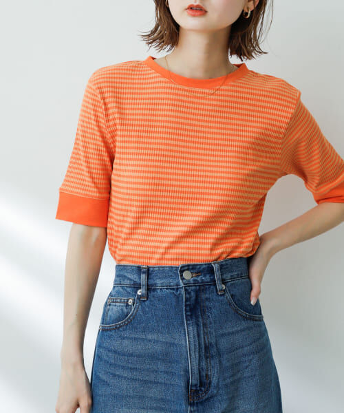 メンズファッションの一押し|【センスオブプレイス バイ アーバンリサーチ/SENSE OF PLACE by URBAN RESEARCH】 SENSE OF PLACE クルーネックリンガーボーダーTシャツ(5分袖)