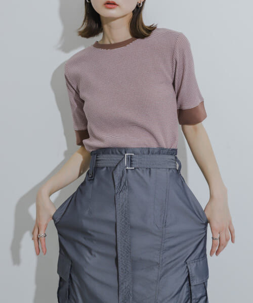 メンズファッションなら|【センスオブプレイス バイ アーバンリサーチ/SENSE OF PLACE by URBAN RESEARCH】 SENSE OF PLACE クルーネックリンガーボーダーTシャツ(5分袖)