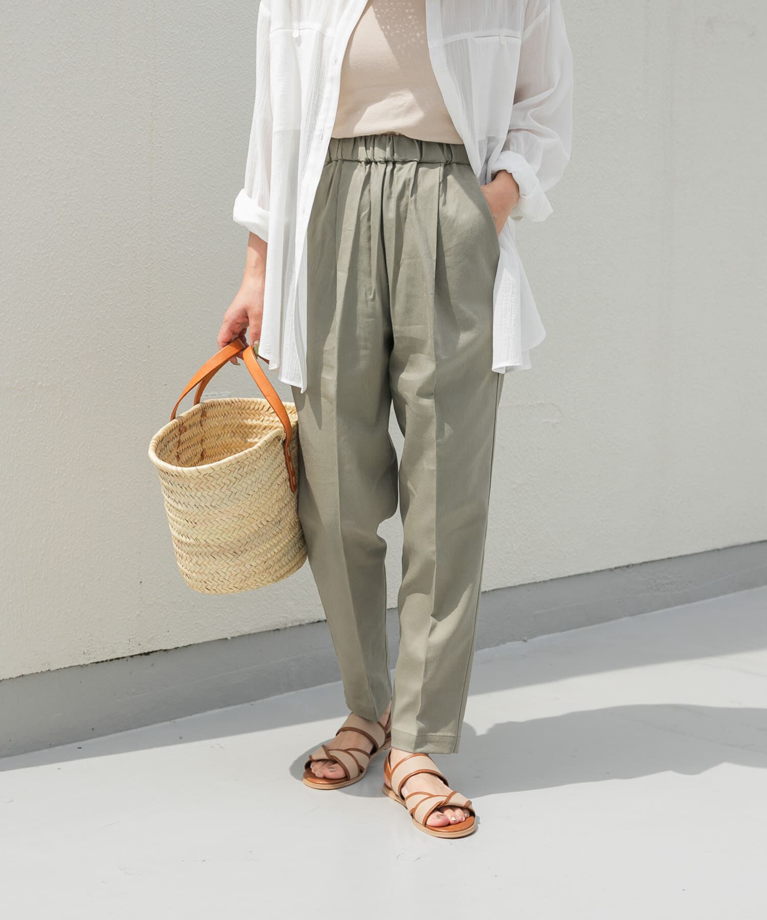 【アーバンリサーチ/URBAN RESEARCH】 リネン混テーパードイージーパンツ