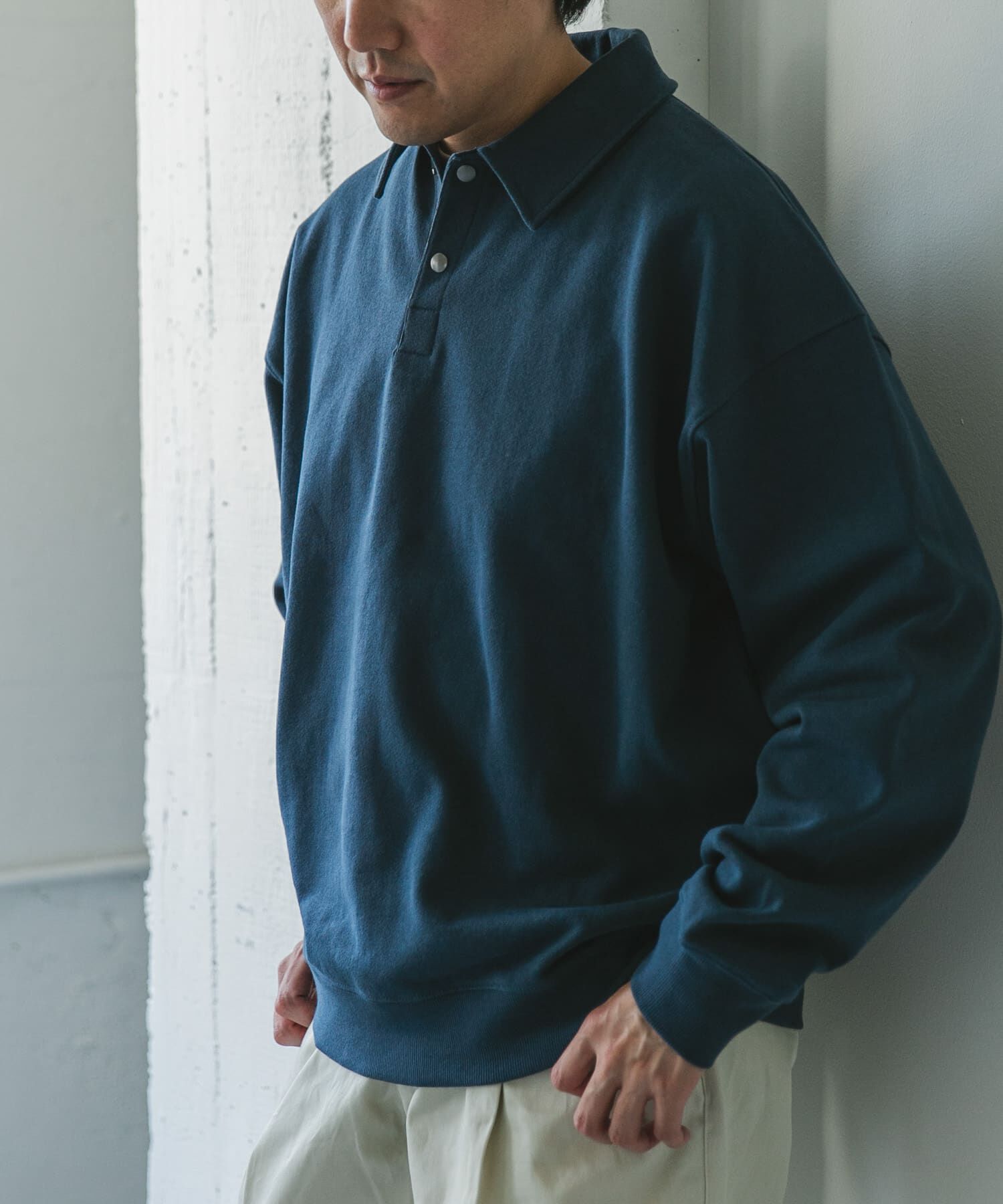 【アーバンリサーチ/URBAN RESEARCH】 裏毛スウェットポロプルオーバー