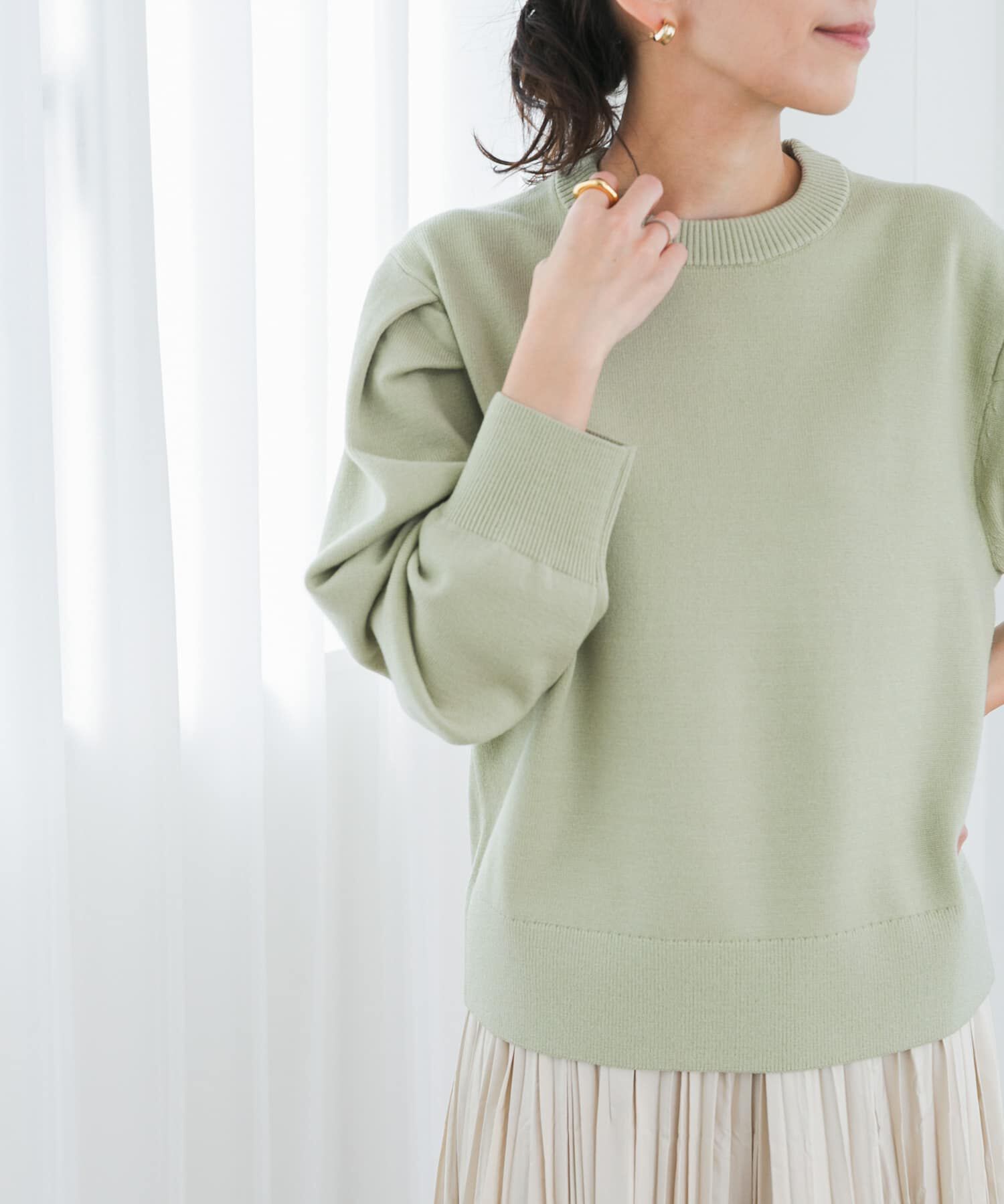 【アーバンリサーチ/URBAN RESEARCH】 『UR TECH 200日ニット』ショルダータックプルオーバー