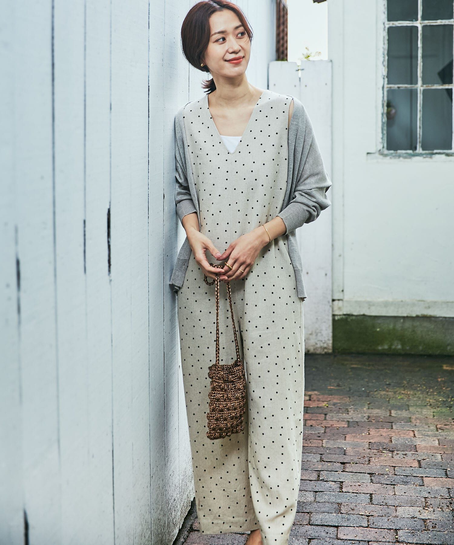 【アーバンリサーチ/URBAN RESEARCH】 リネンレーヨンドットオールインワン