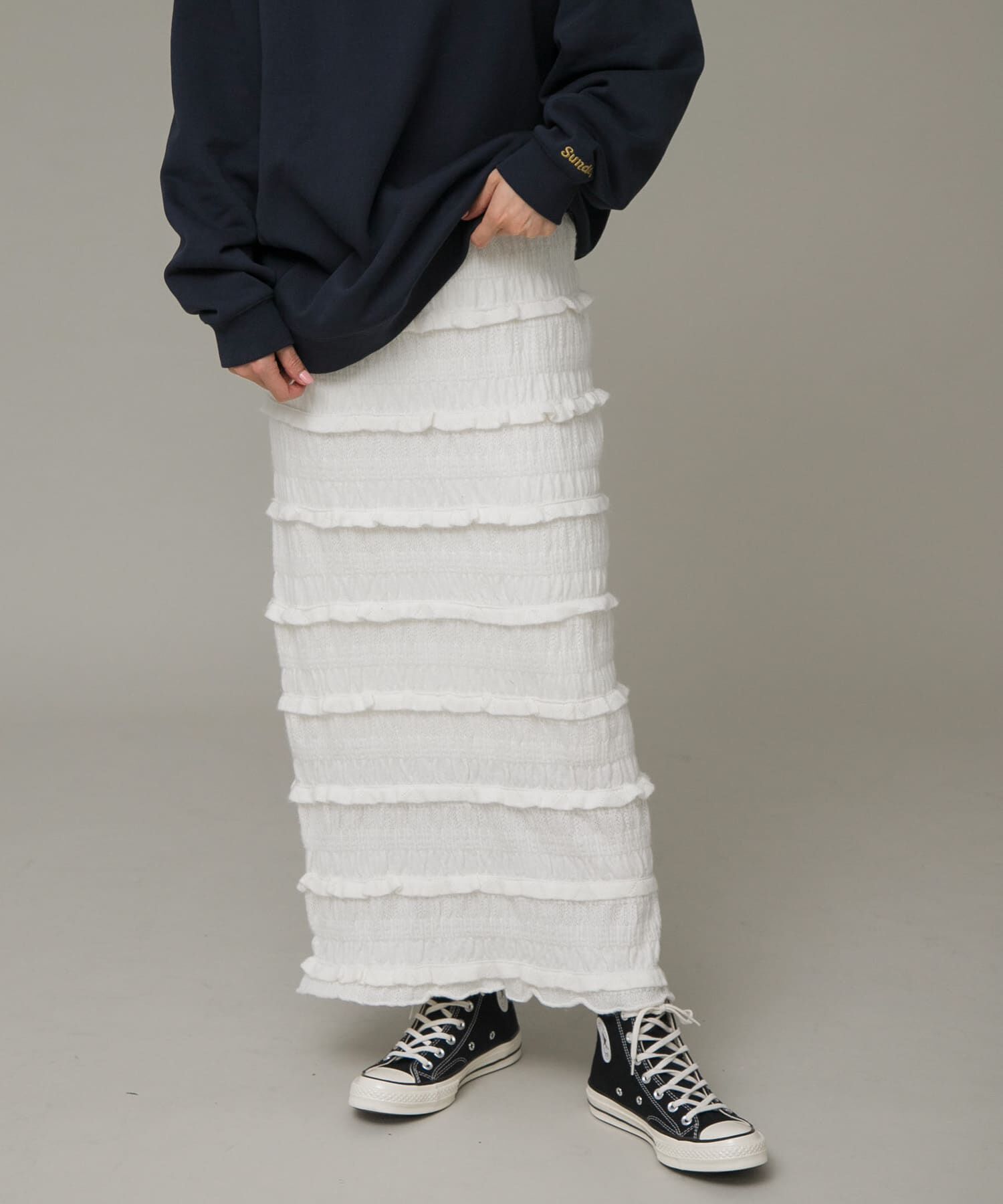 【アーバンリサーチ/URBAN RESEARCH】 ニットレースイージースカート