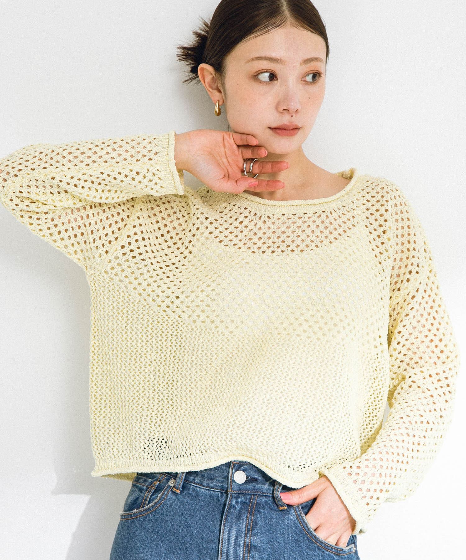 【アーバンリサーチ/URBAN RESEARCH】 スパンコールメッシュニットプルオーバー