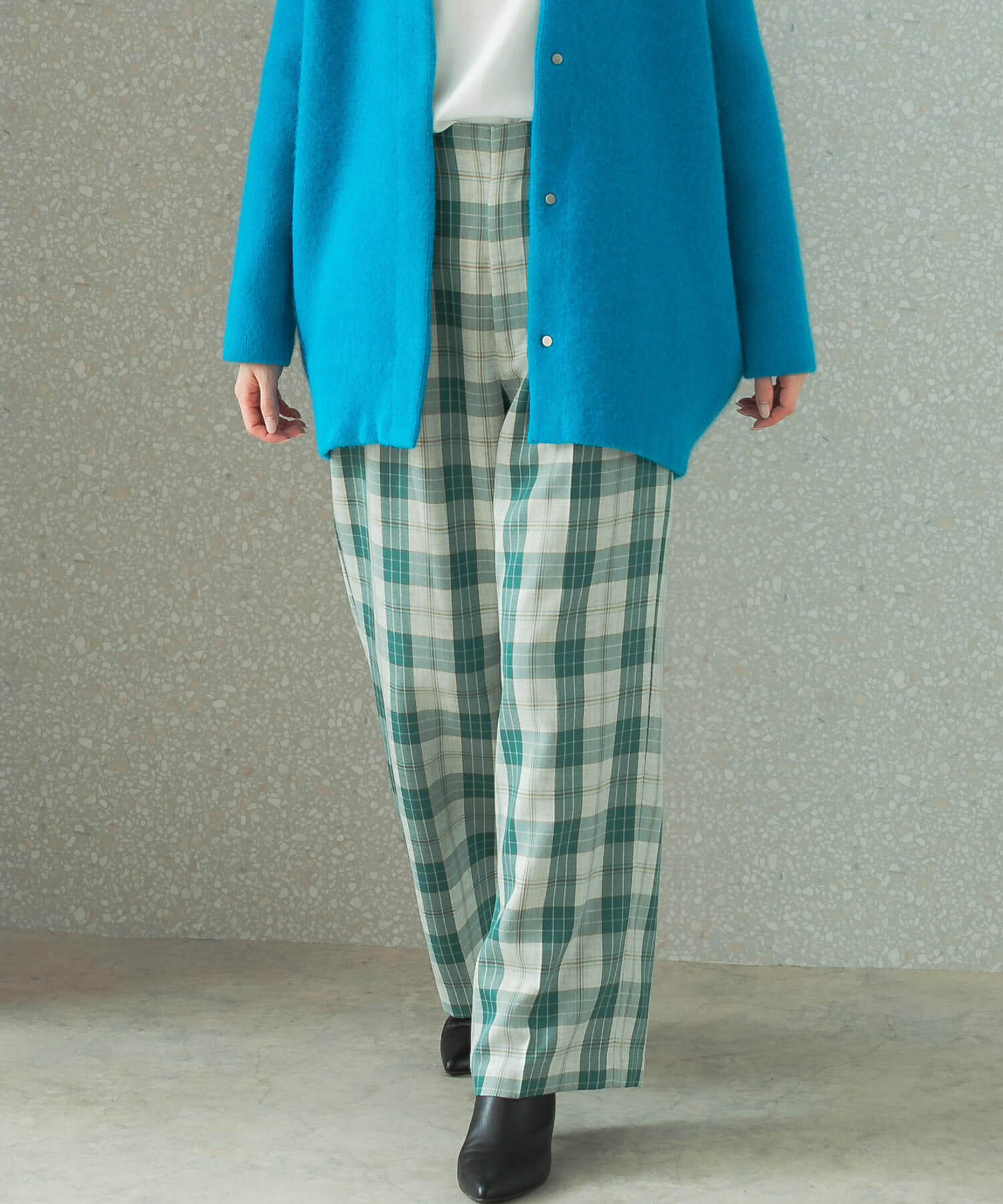 【アーバンリサーチ/URBAN RESEARCH】 カラーチェックワイドパンツ