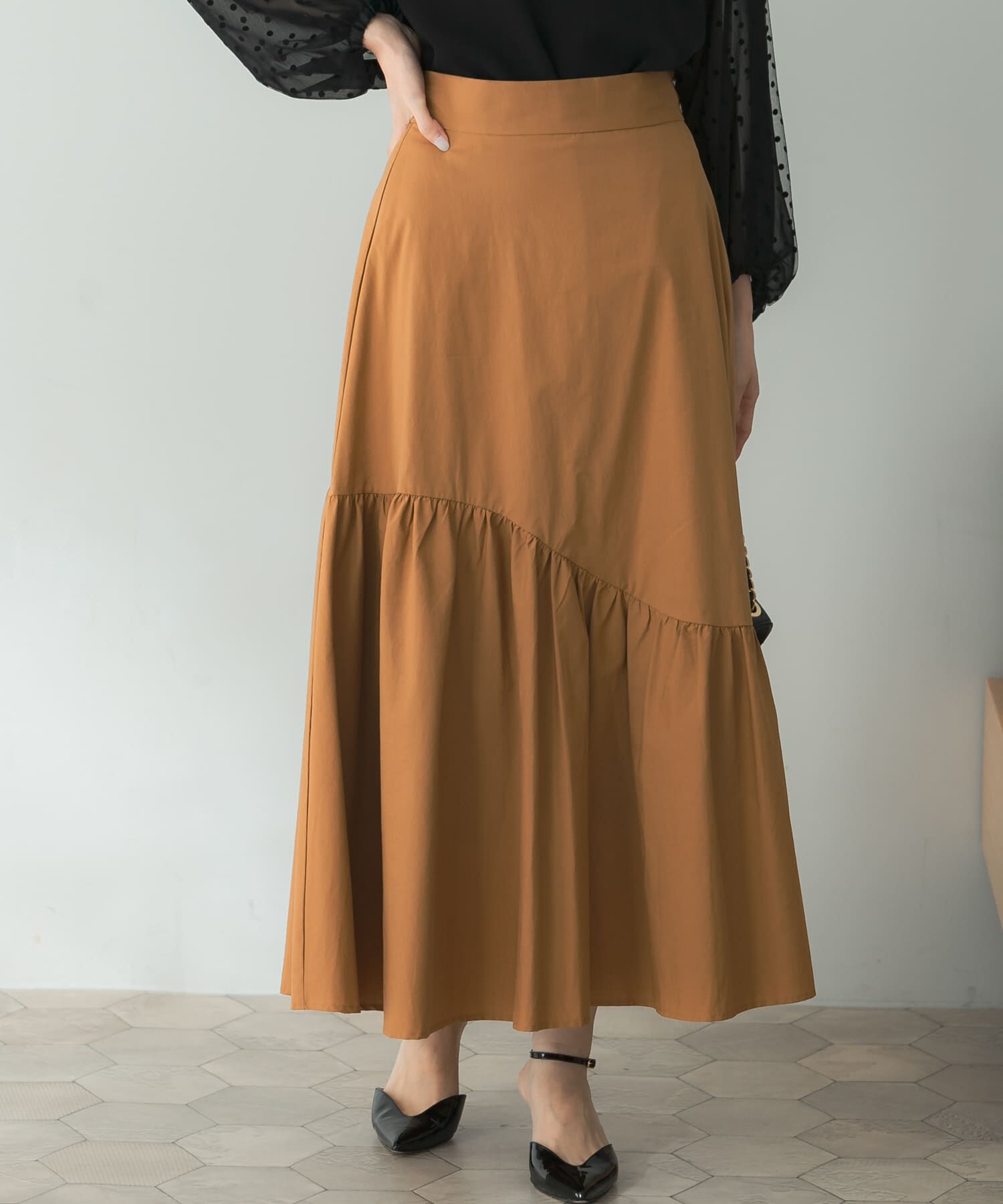 【アーバンリサーチ/URBAN RESEARCH】 切替ボリュームスカート