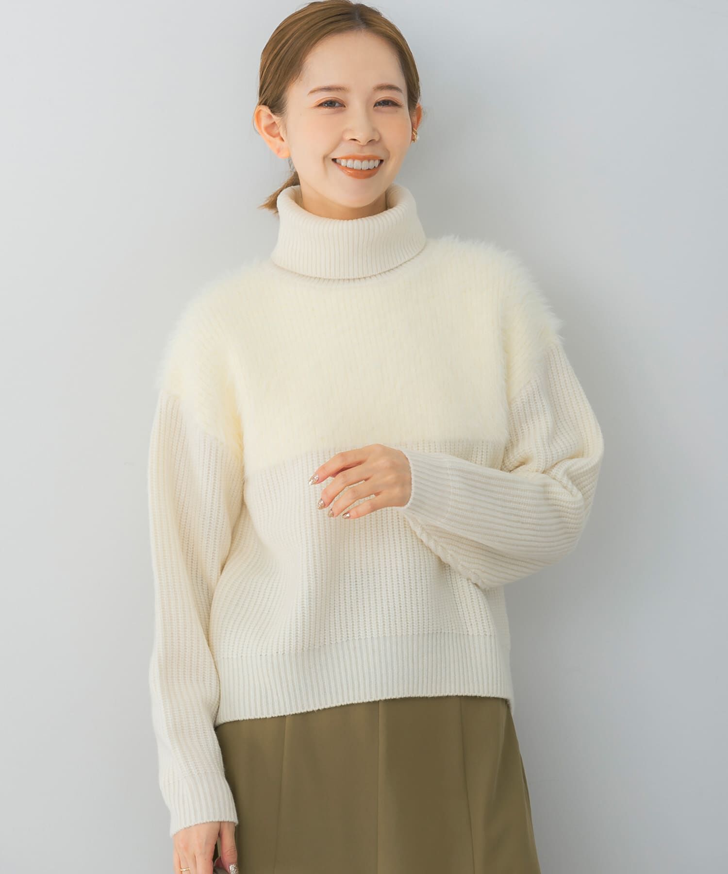 【アーバンリサーチ/URBAN RESEARCH】 エアリーヤーンドッキングニットプルオーバー