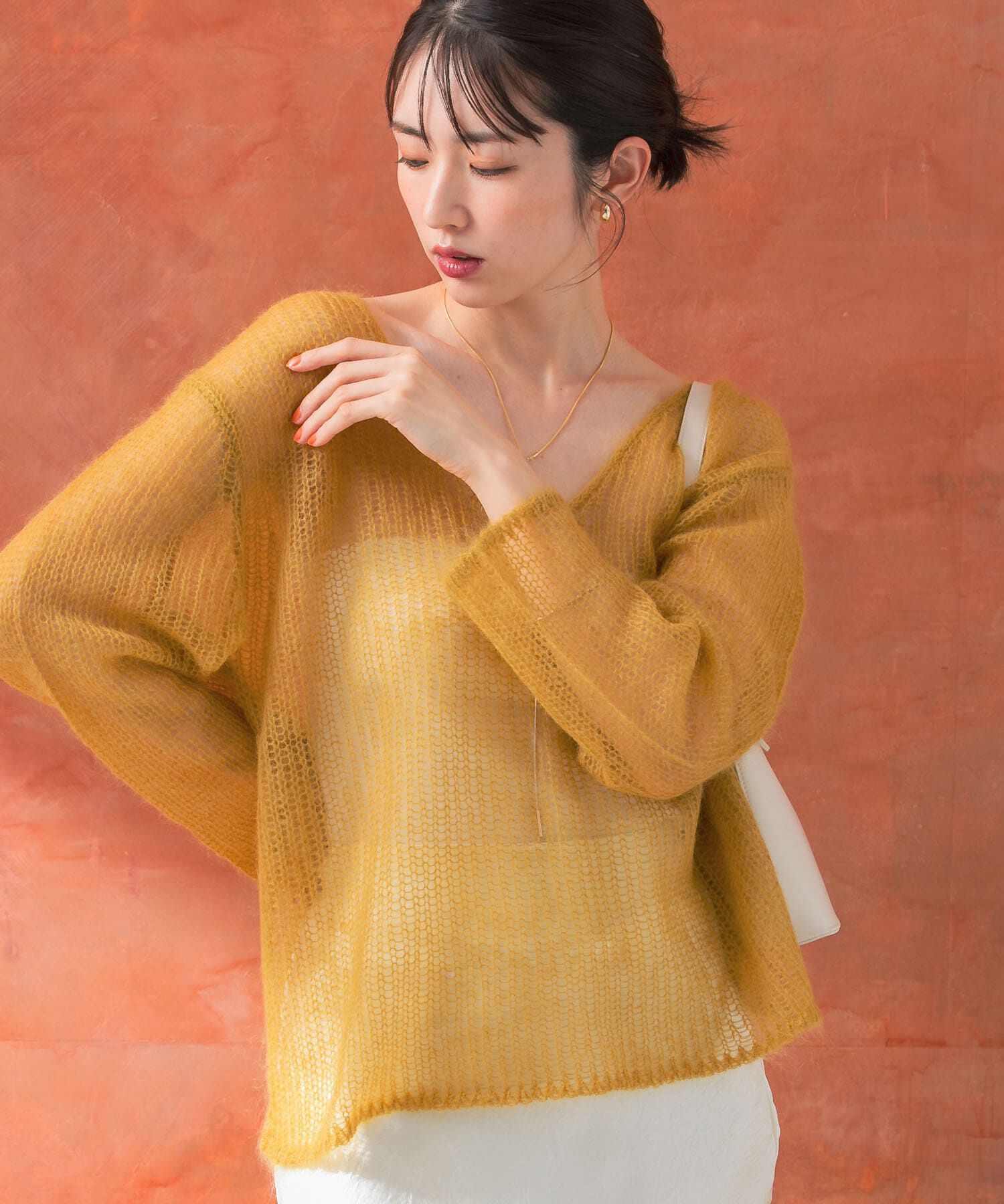 【アーバンリサーチ/URBAN RESEARCH】 シアーモヘアVネックプルオーバー