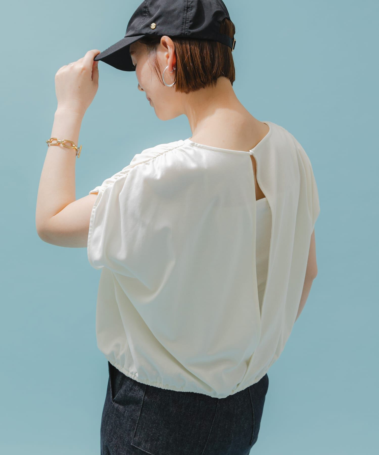 【アーバンリサーチ/URBAN RESEARCH】 『UR TECH』F by ROSSO UVCUTバックオープンクロップドTシャツ