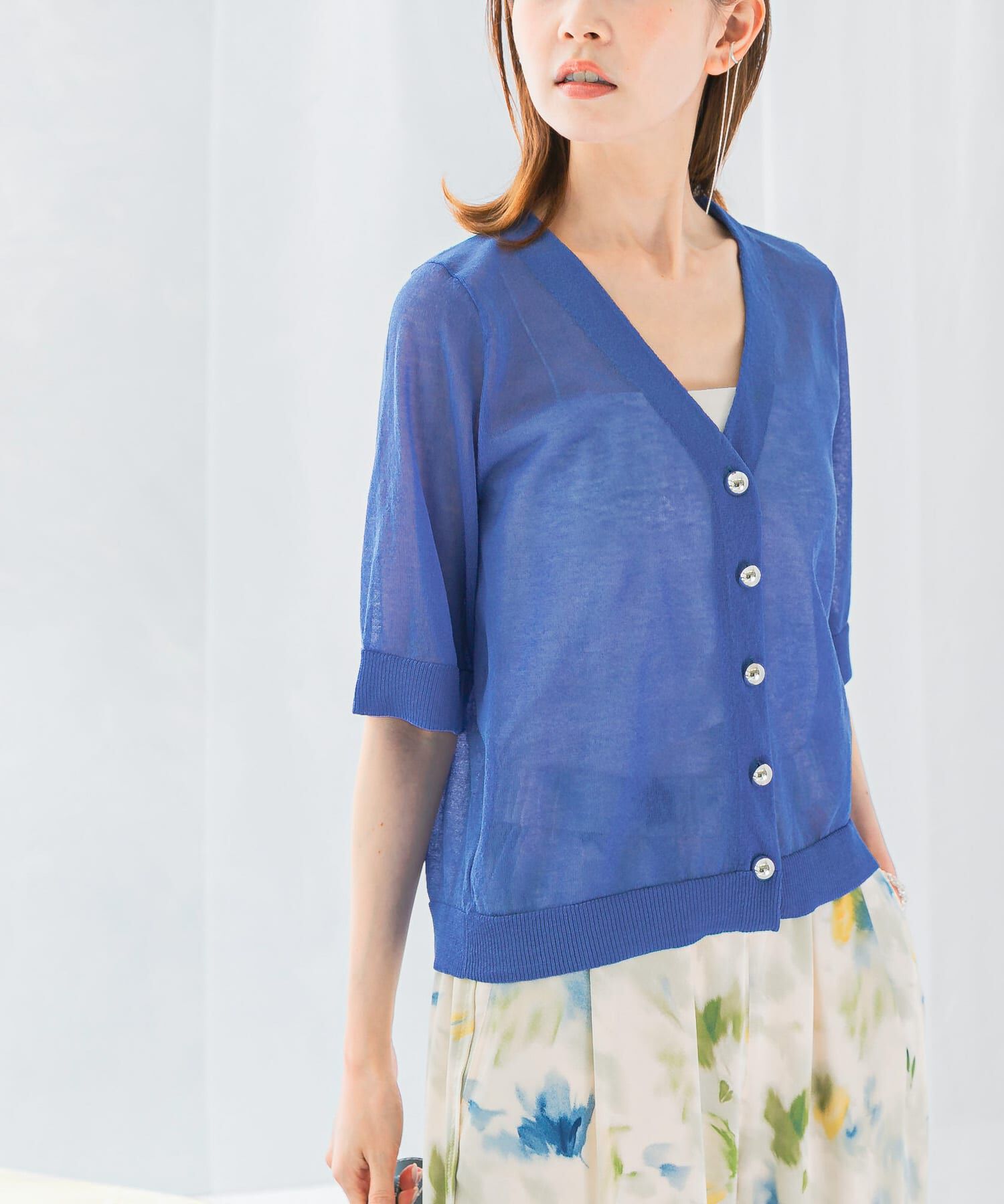 モテ系ファッションメンズ|【アーバンリサーチ/URBAN RESEARCH】 デザインボタンシアーカーディガン