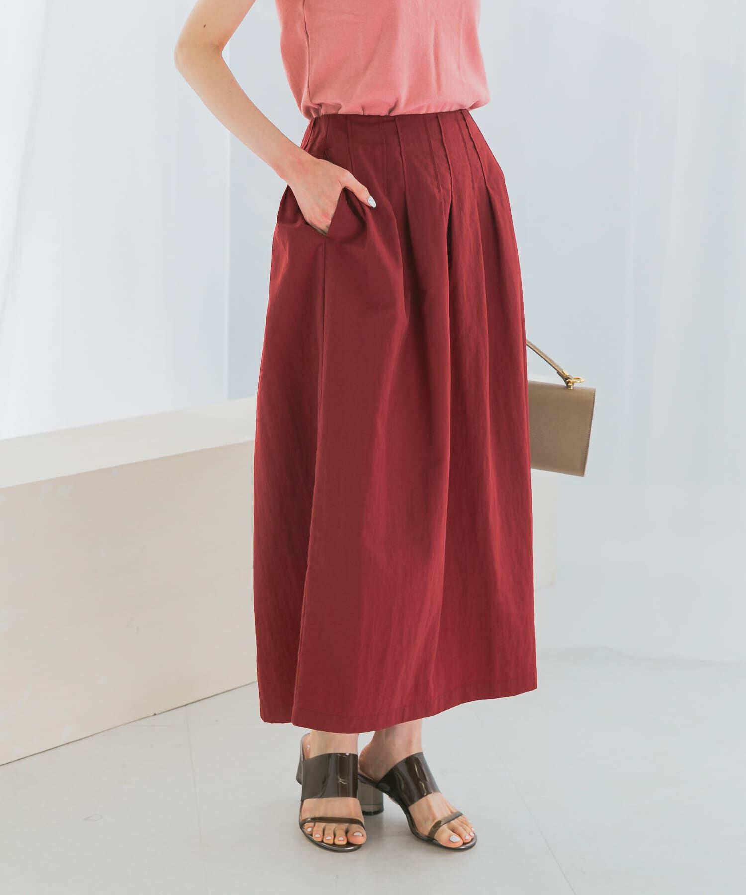 【アーバンリサーチ/URBAN RESEARCH】 撥水UVピンタックコクーンスカート