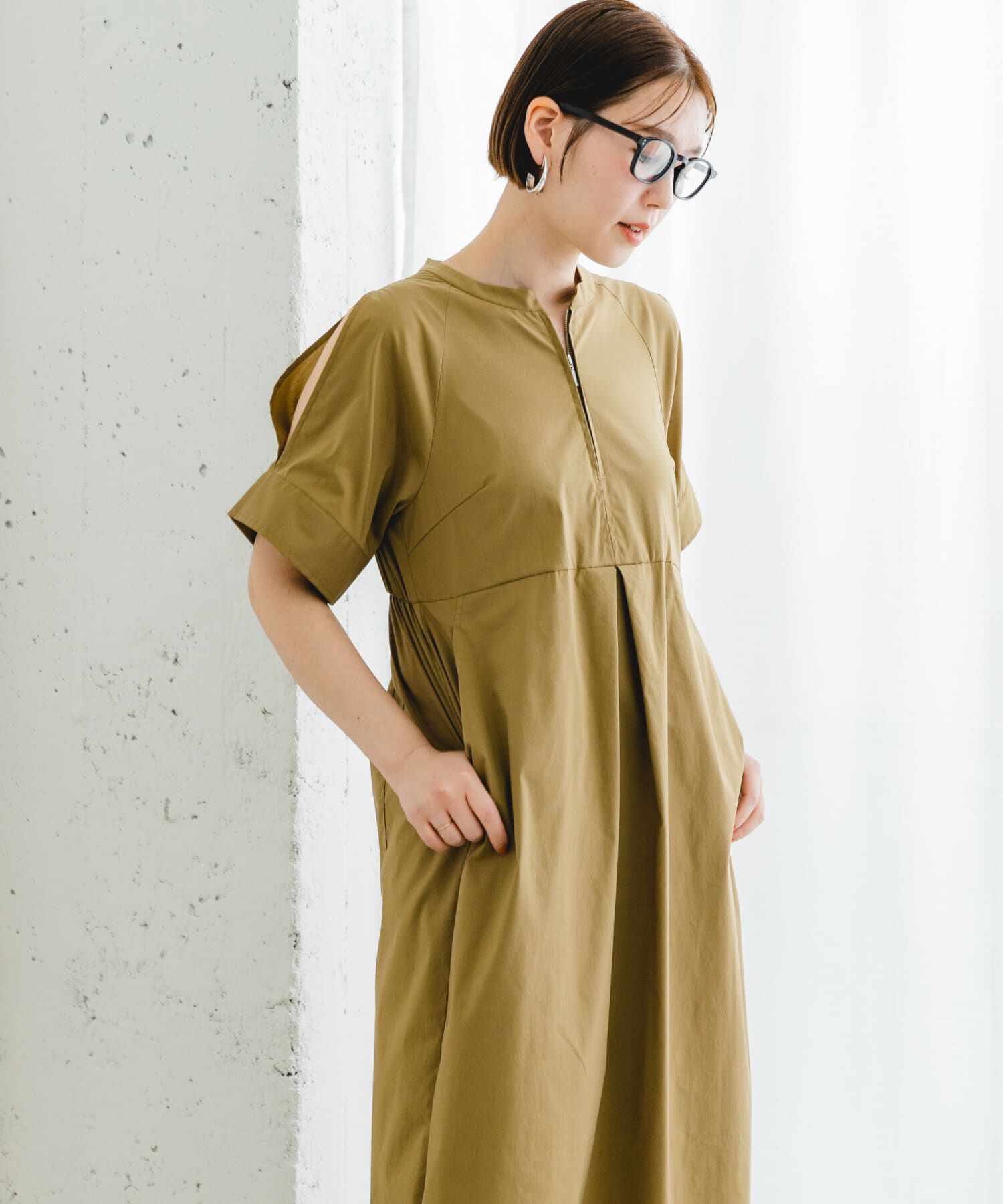 【アーバンリサーチ/URBAN RESEARCH】 F by ROSSO スリットショルダーワンピース