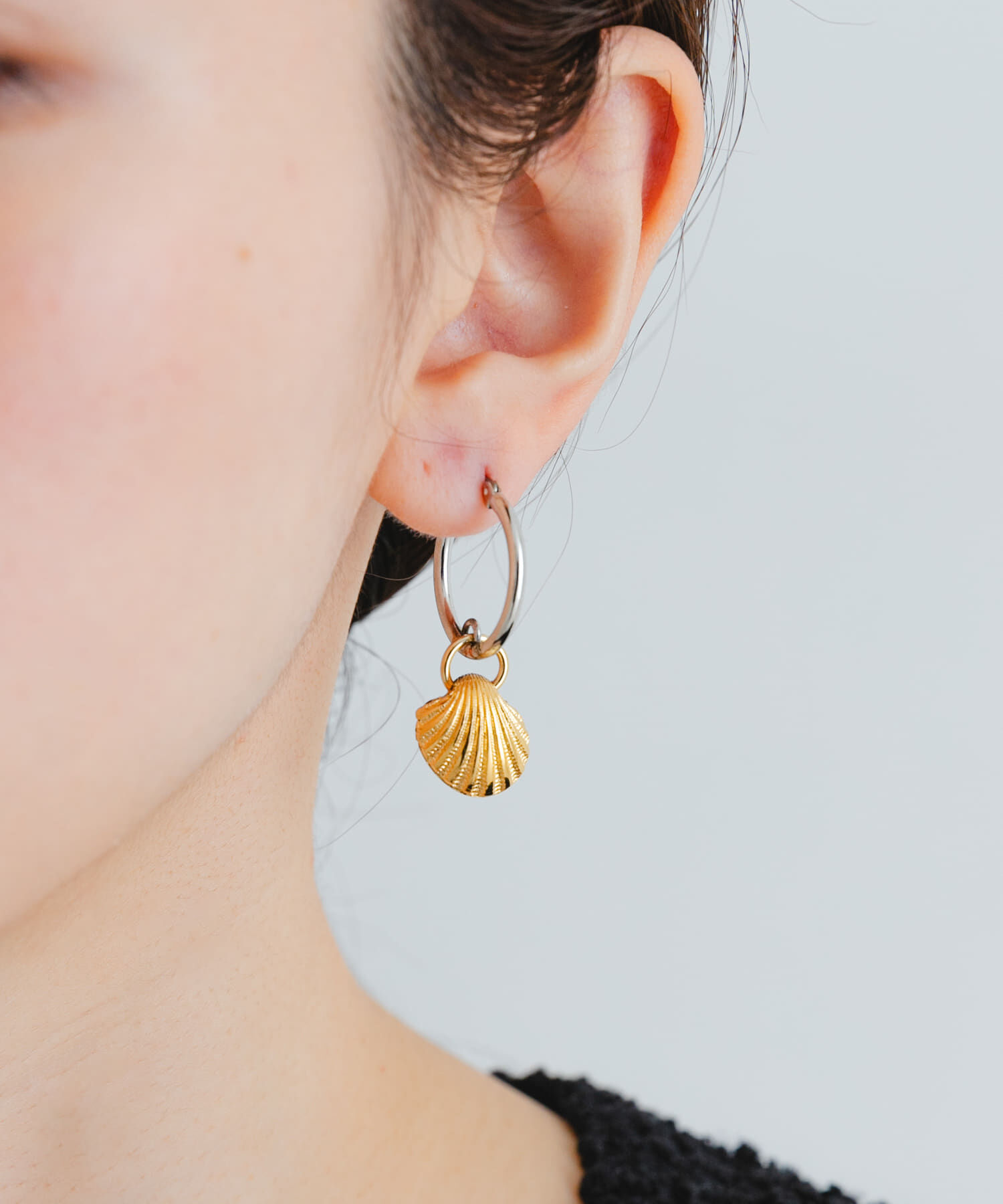 【アーバンリサーチ/URBAN RESEARCH】 gren by M ヴィンテージシェルフープピアス