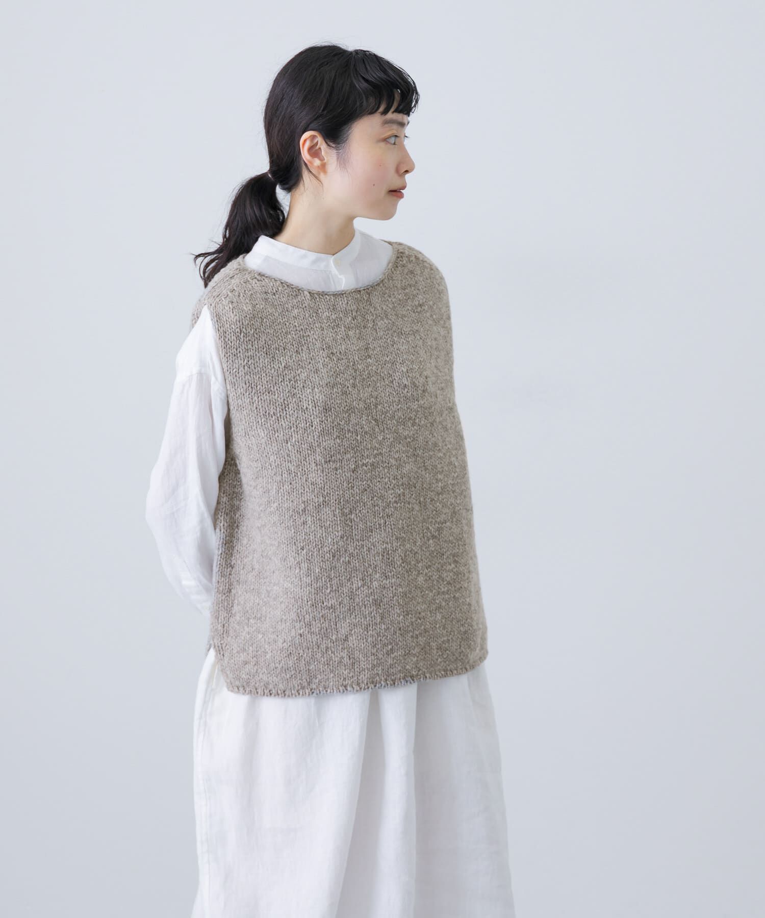 ワッシャーフリルブラウス／かぐれ（kagure） コットンリネン