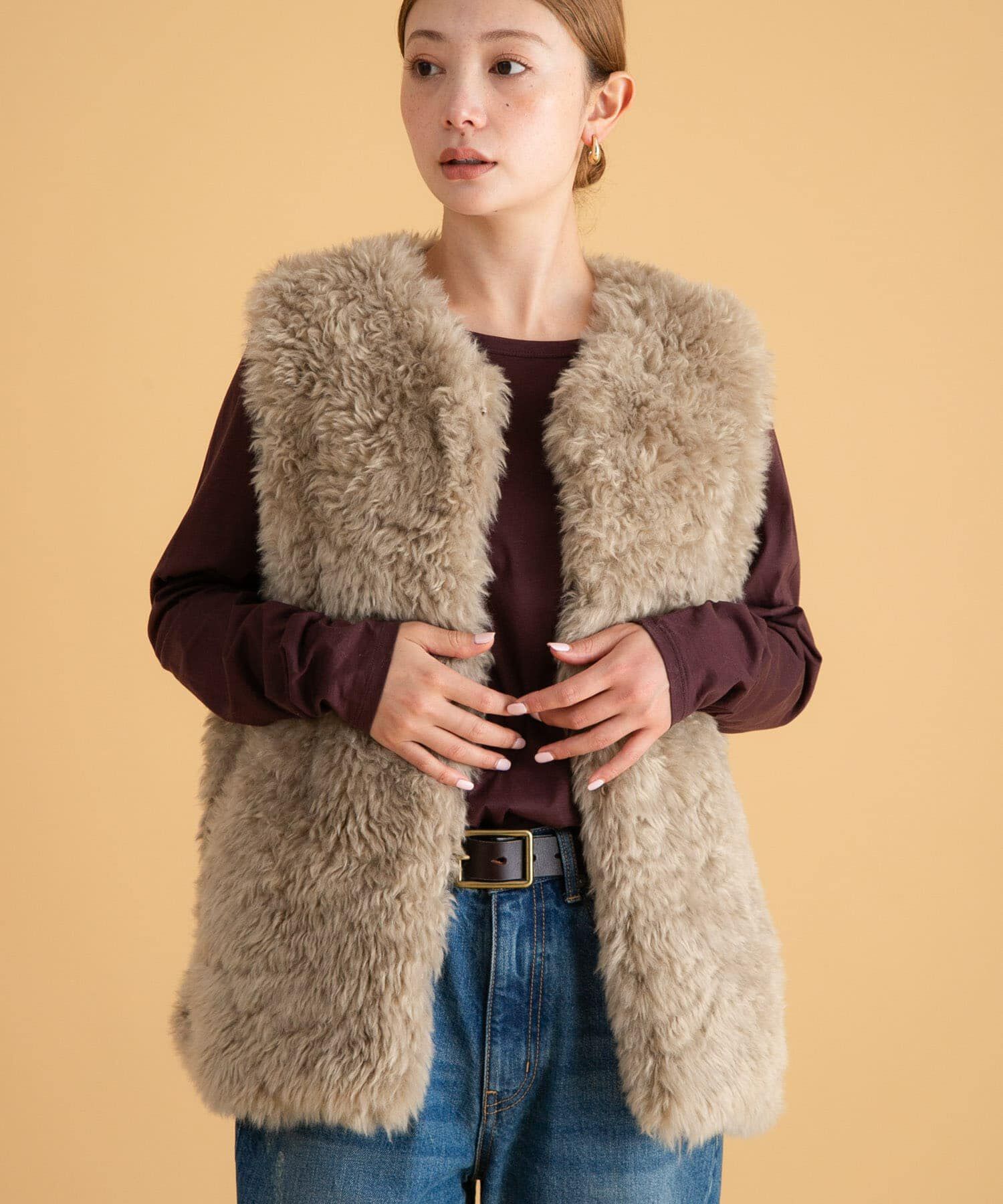 【アーバンリサーチ/URBAN RESEARCH】 カーリーフェイクファーベスト