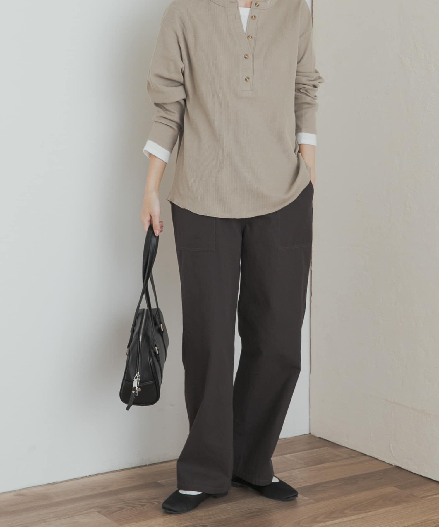 コットンシルクカノコ クルーネックワンピース（GALERIE VIE）｜ルミネ