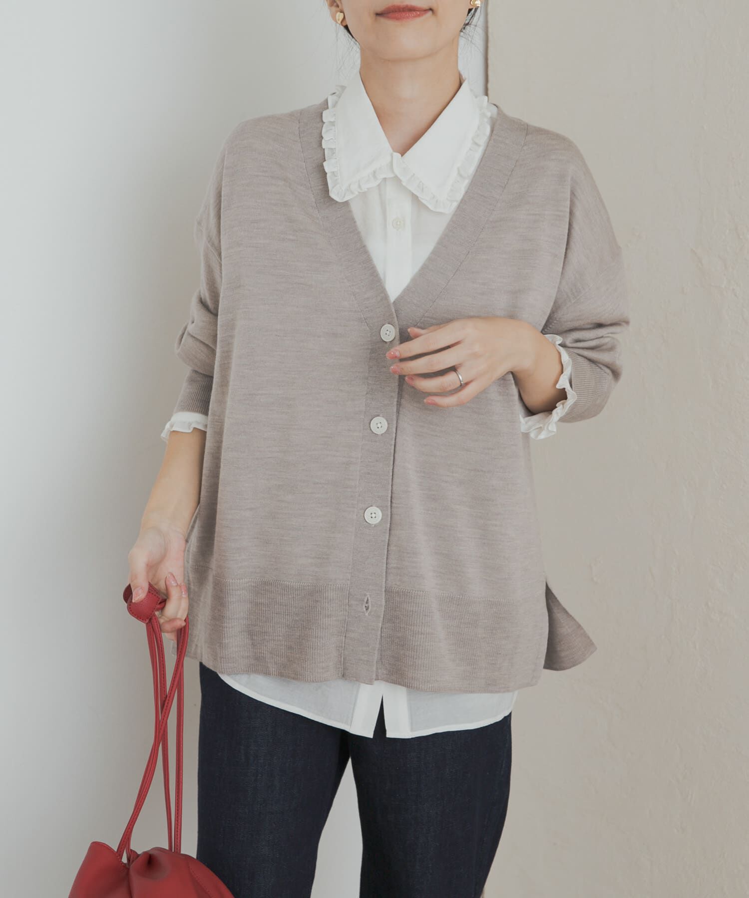 人気メンズファッション|【アーバンリサーチ/URBAN RESEARCH】 ウォッシャブルウールVネックワイドカーディガン