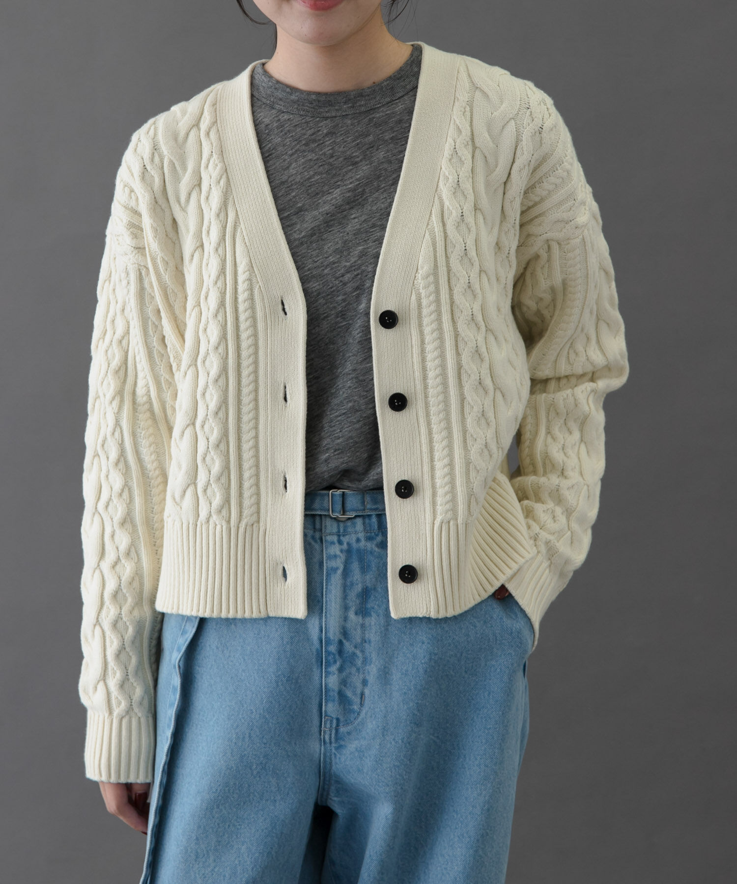 モテ系ファッションメンズ|【アーバンリサーチ/URBAN RESEARCH】 FORK&SPOON ケーブルVネックカーディガン