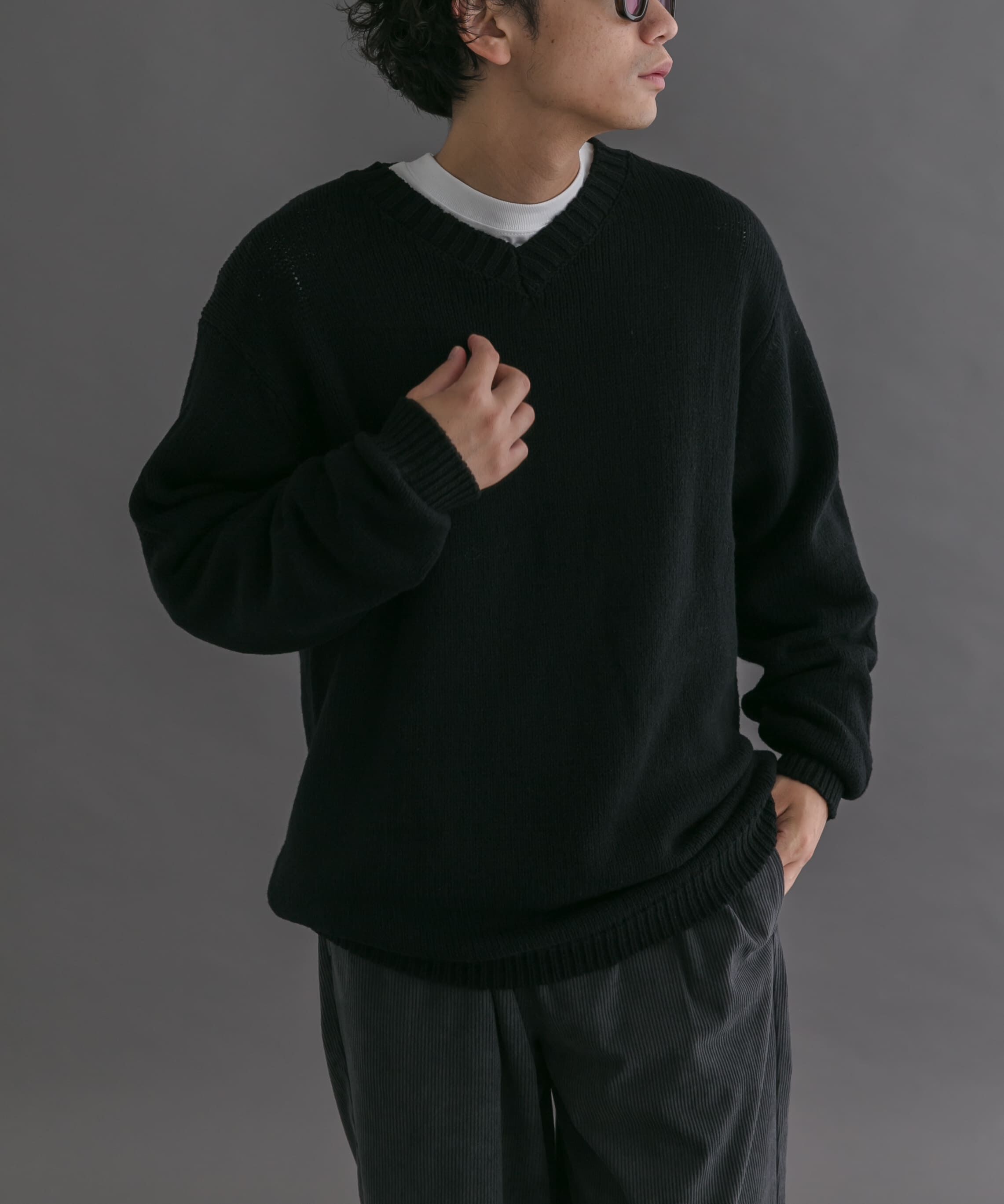 【アーバンリサーチ/URBAN RESEARCH】 FORK&amp;SPOON コットンウールVネックニット