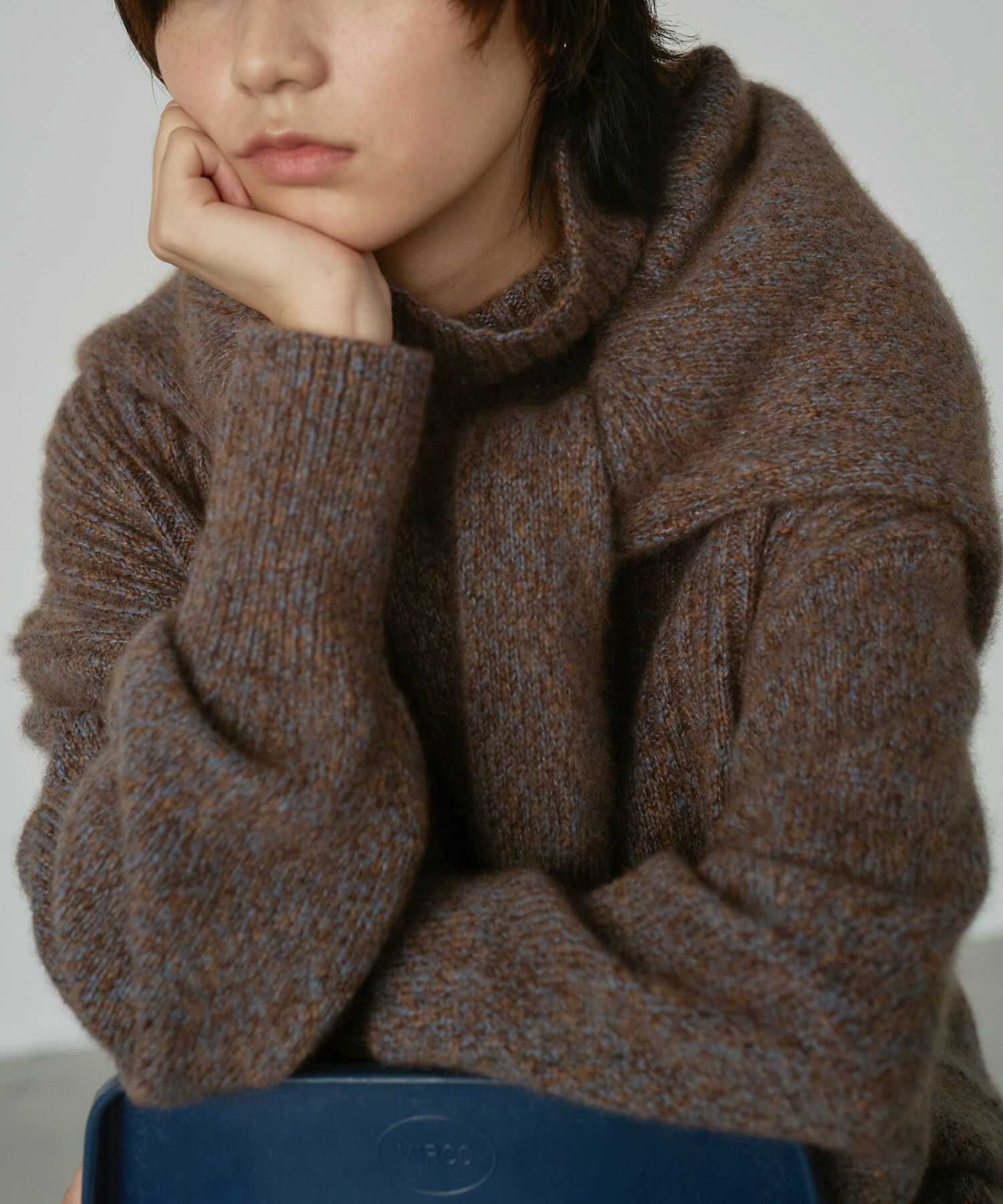 【アーバンリサーチ/URBAN RESEARCH】 new basic CASHMERE SILK MOULINE TURTLE-NECK KNIT