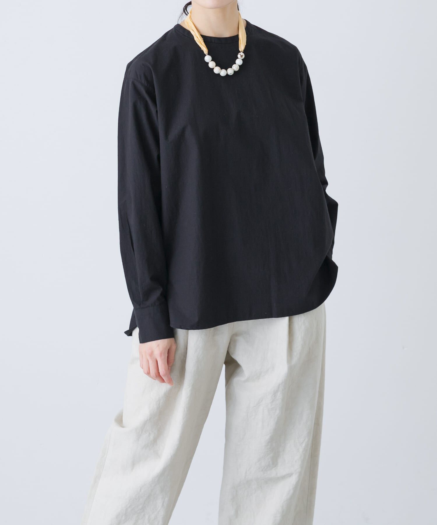 【アーバンリサーチ/URBAN RESEARCH】 コットンクルーネックプルオーバーシャツ