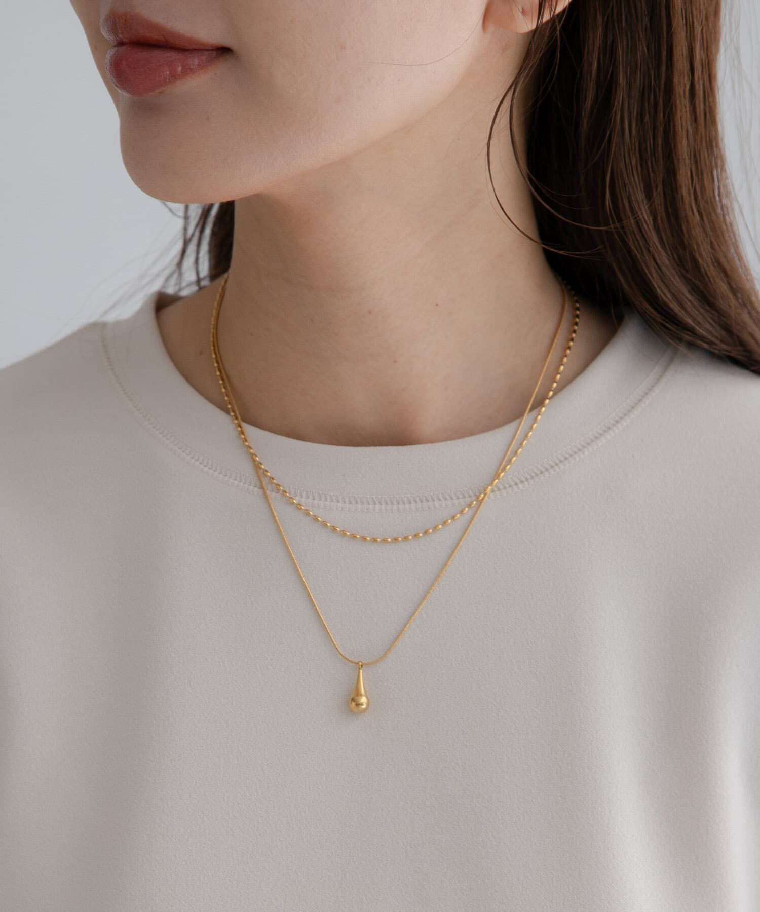 【アーバンリサーチ/URBAN RESEARCH】 ステンレス二連ドロップネックレス