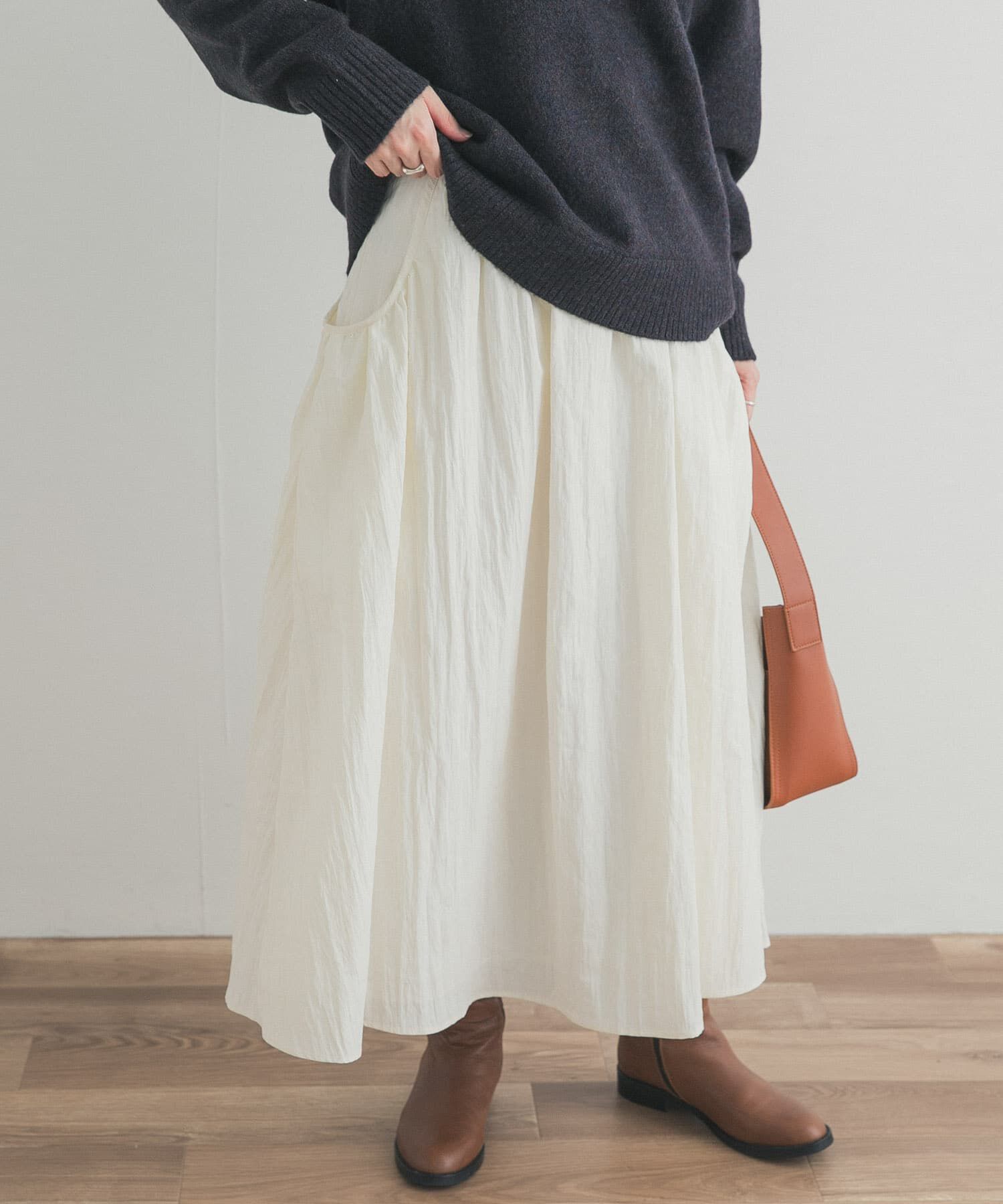 【アーバンリサーチ/URBAN RESEARCH】 サイドポケットギャザースカート