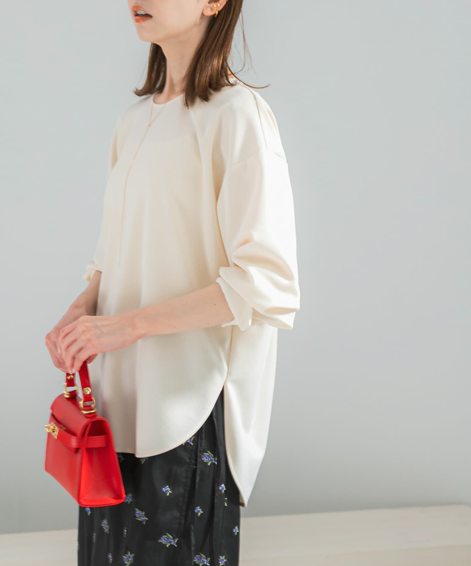 【アーバンリサーチ/URBAN RESEARCH】 ストレッチジョーゼットプルオーバー