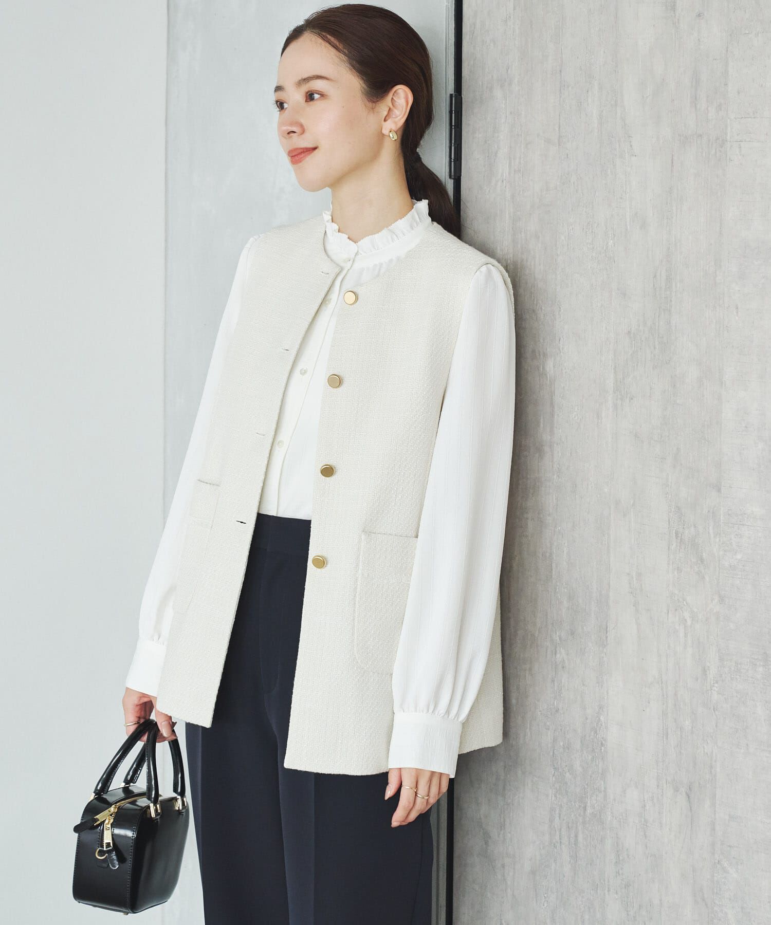 ファッションメンズなら|【アーバンリサーチ/URBAN RESEARCH】 ノーカラーツイードジレ