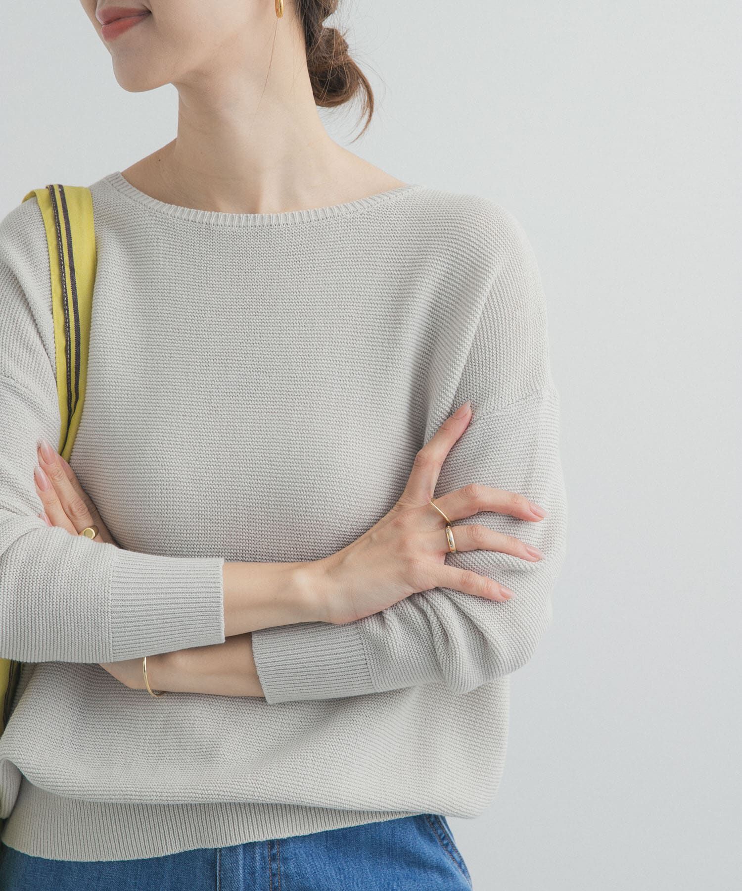 コットンボートネックガーターKNIT