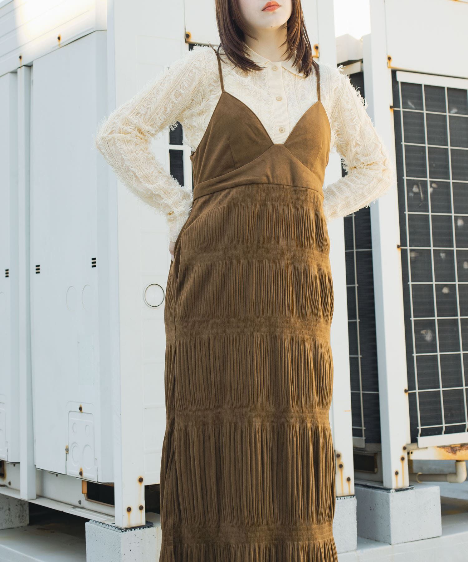 【ケービーエフ/KBF】 マジョリカプリーツキャミワンピース