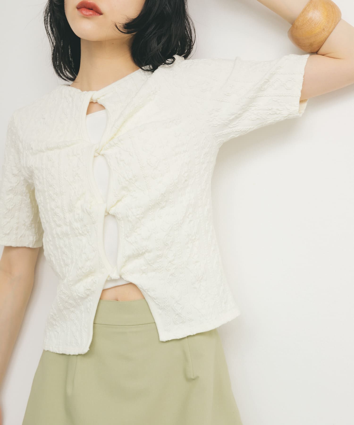 人気ファッションメンズ|【ケービーエフ/KBF】 2WAYケーブルジャカードトップス