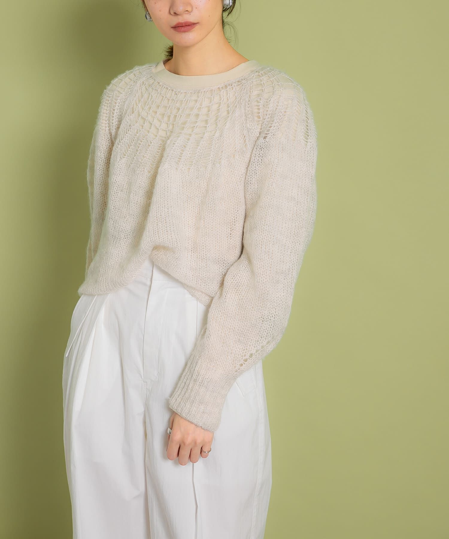 【ケービーエフ/KBF】 メッシュネックニット