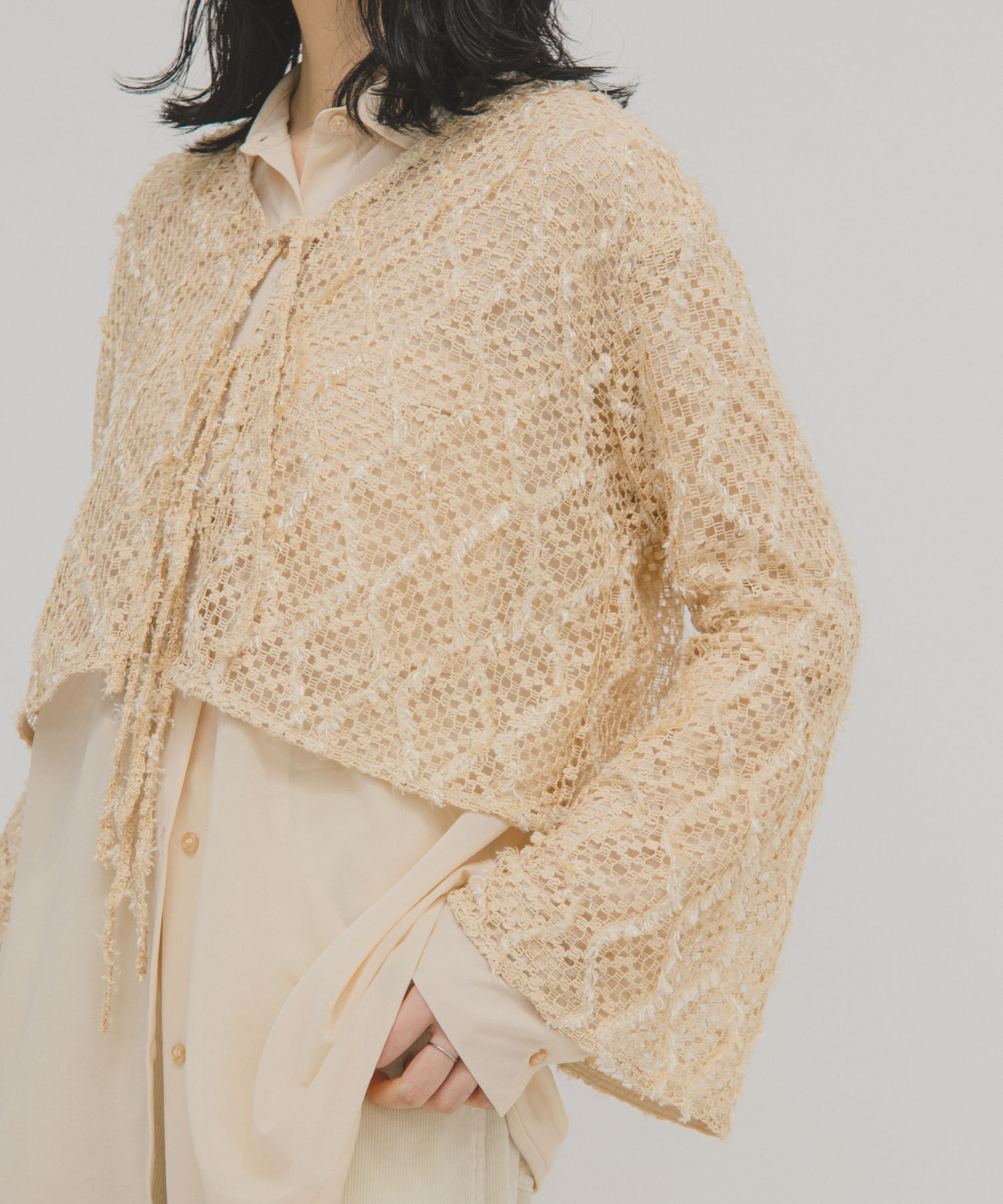 ファッションメンズのイチオシ|【ケービーエフ/KBF】 フェザーメッシュカーディガン