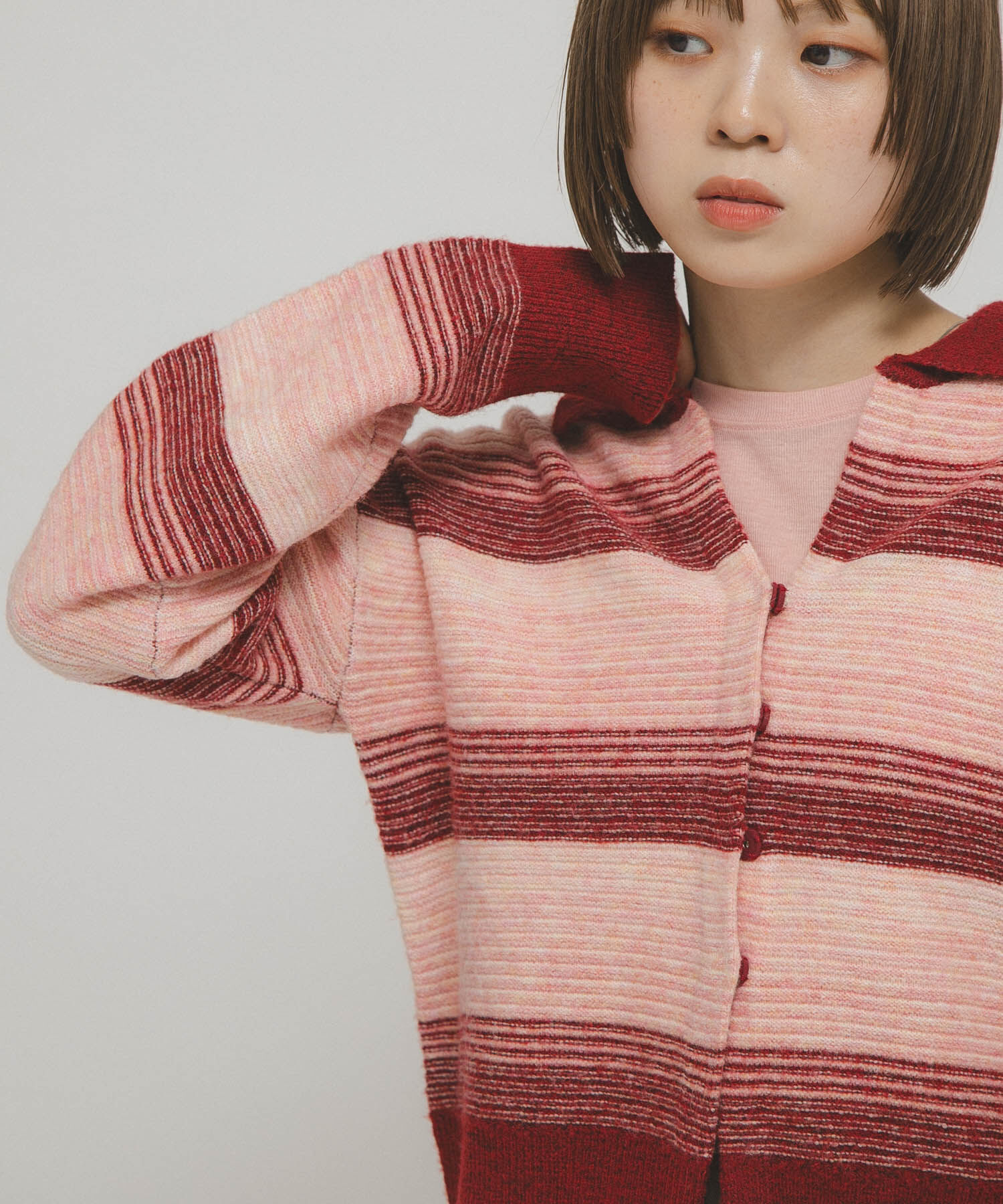 モテ系メンズファッション|【ケービーエフ/KBF】 グラデーションボーダーカーディガン