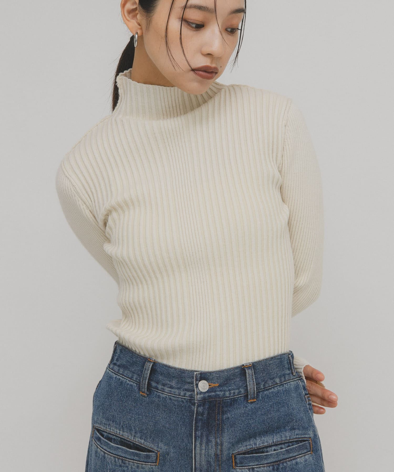 【ケービーエフ/KBF】 illi ランダムRIBハイネックニット