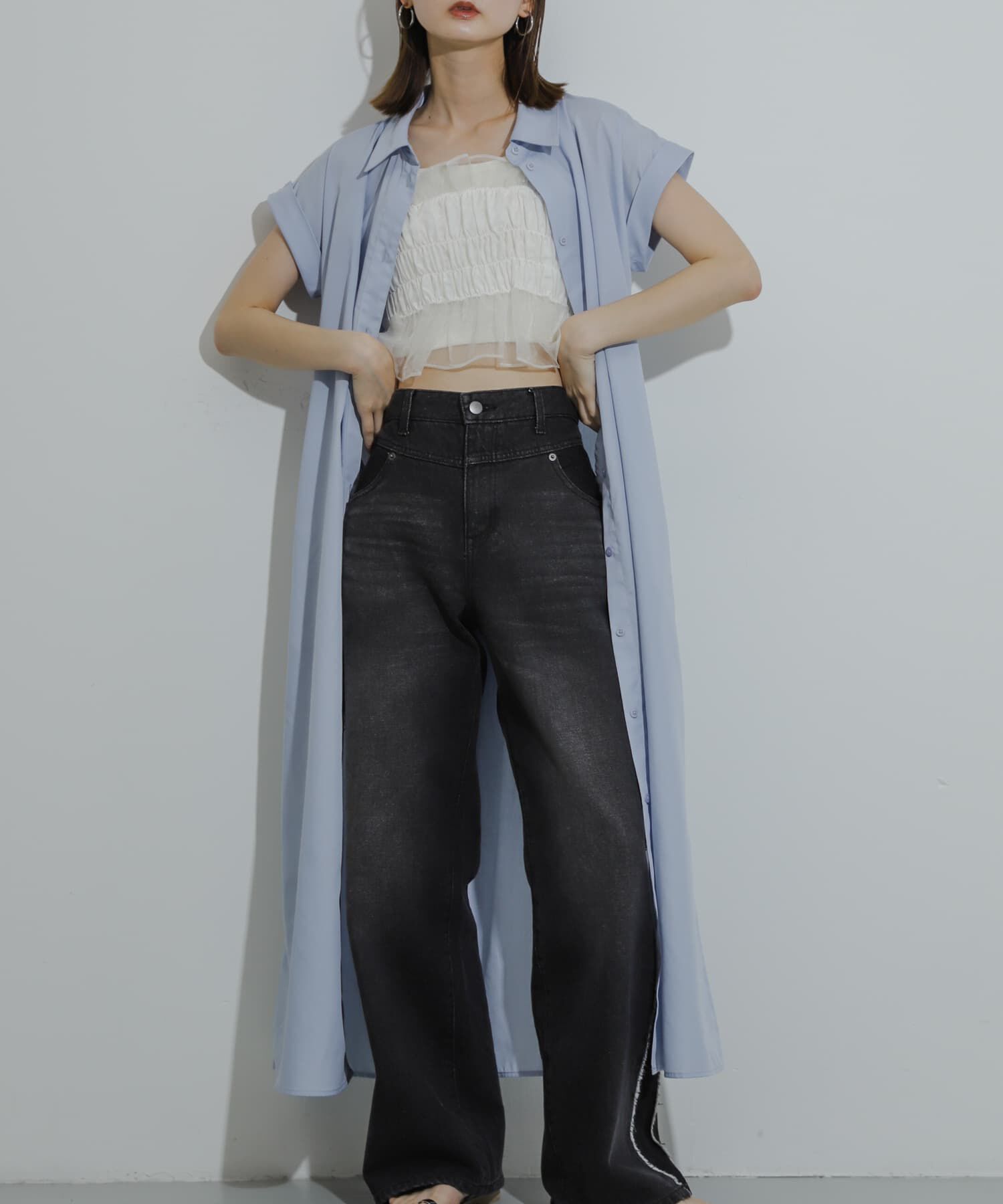 【センスオブプレイス　バイ　アーバンリサーチ/SENSE OF PLACE by URBAN RESEARCH】 ビスチェセットフレンチスリーブワンピース