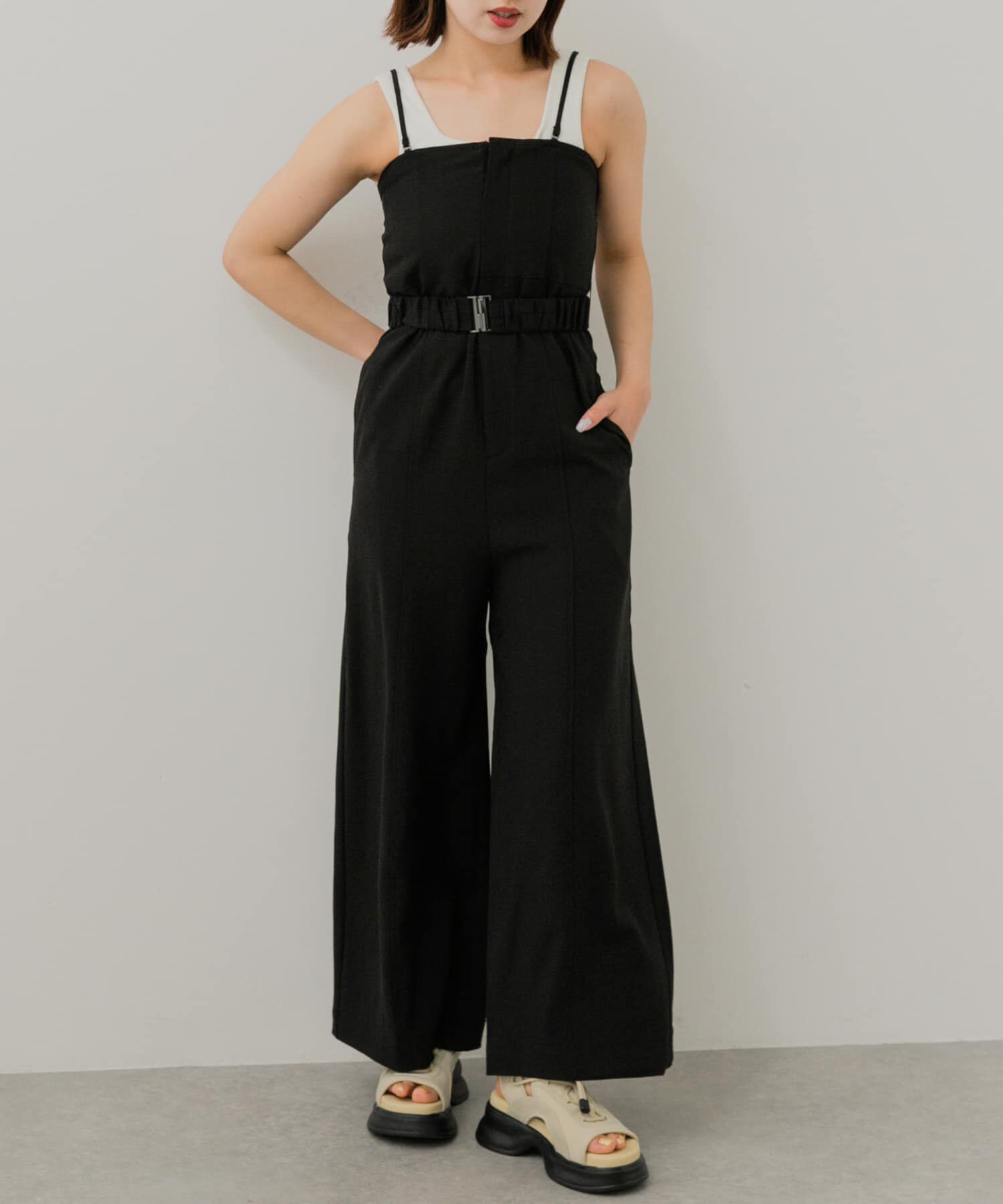 【センスオブプレイス　バイ　アーバンリサーチ/SENSE OF PLACE by URBAN RESEARCH】 ストラップツキベルトベアパンツ