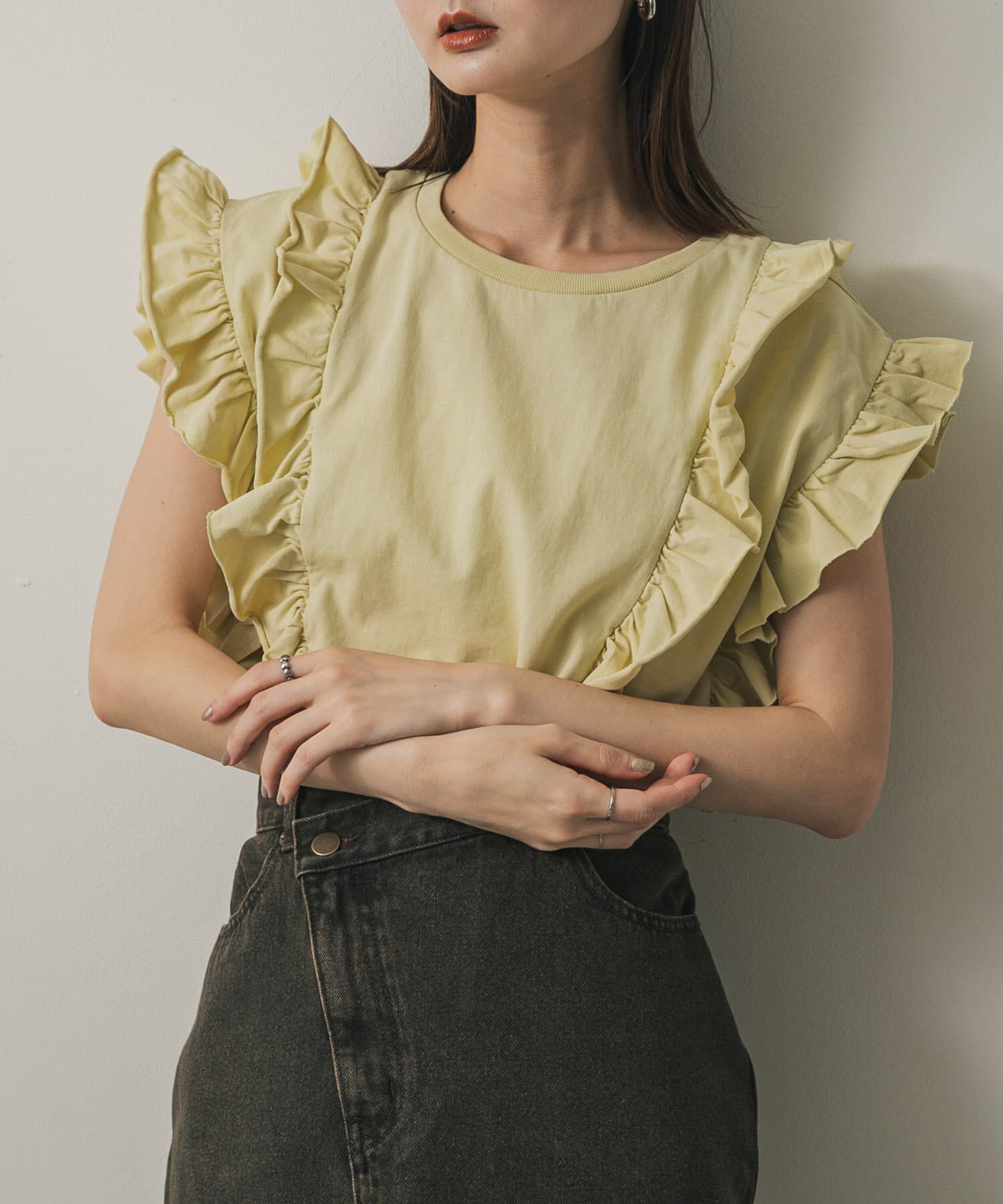 ファッションメンズなら|【センスオブプレイス バイ アーバンリサーチ/SENSE OF PLACE by URBAN RESEARCH】 ギャザーフリルトップ