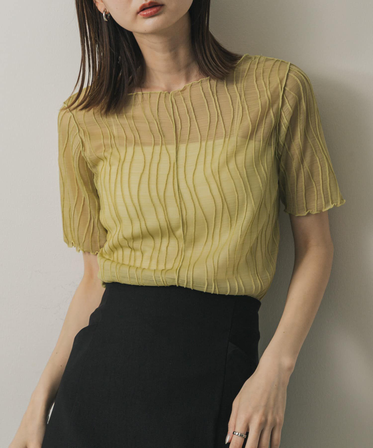 モテ系ファッションメンズ|【センスオブプレイス　バイ　アーバンリサーチ/SENSE OF PLACE by URBAN RESEARCH】 『一部WEB限定カラー』ウェーブジャガードトップ(半袖)