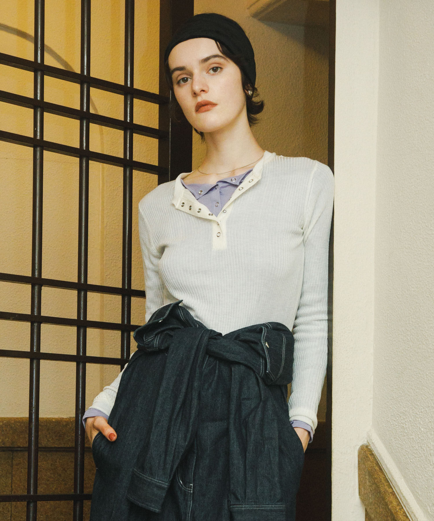 【センスオブプレイス　バイ　アーバンリサーチ/SENSE OF PLACE by URBAN RESEARCH】 シアーヘンリーネックセーター