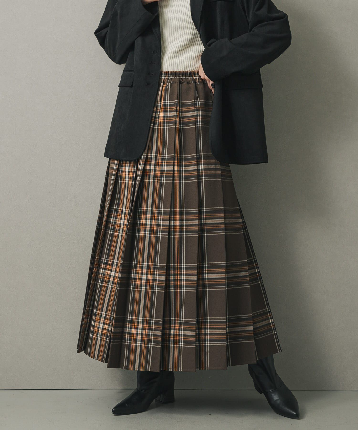 【センスオブプレイス　バイ　アーバンリサーチ/SENSE OF PLACE by URBAN RESEARCH】 チェックプリーツスカート