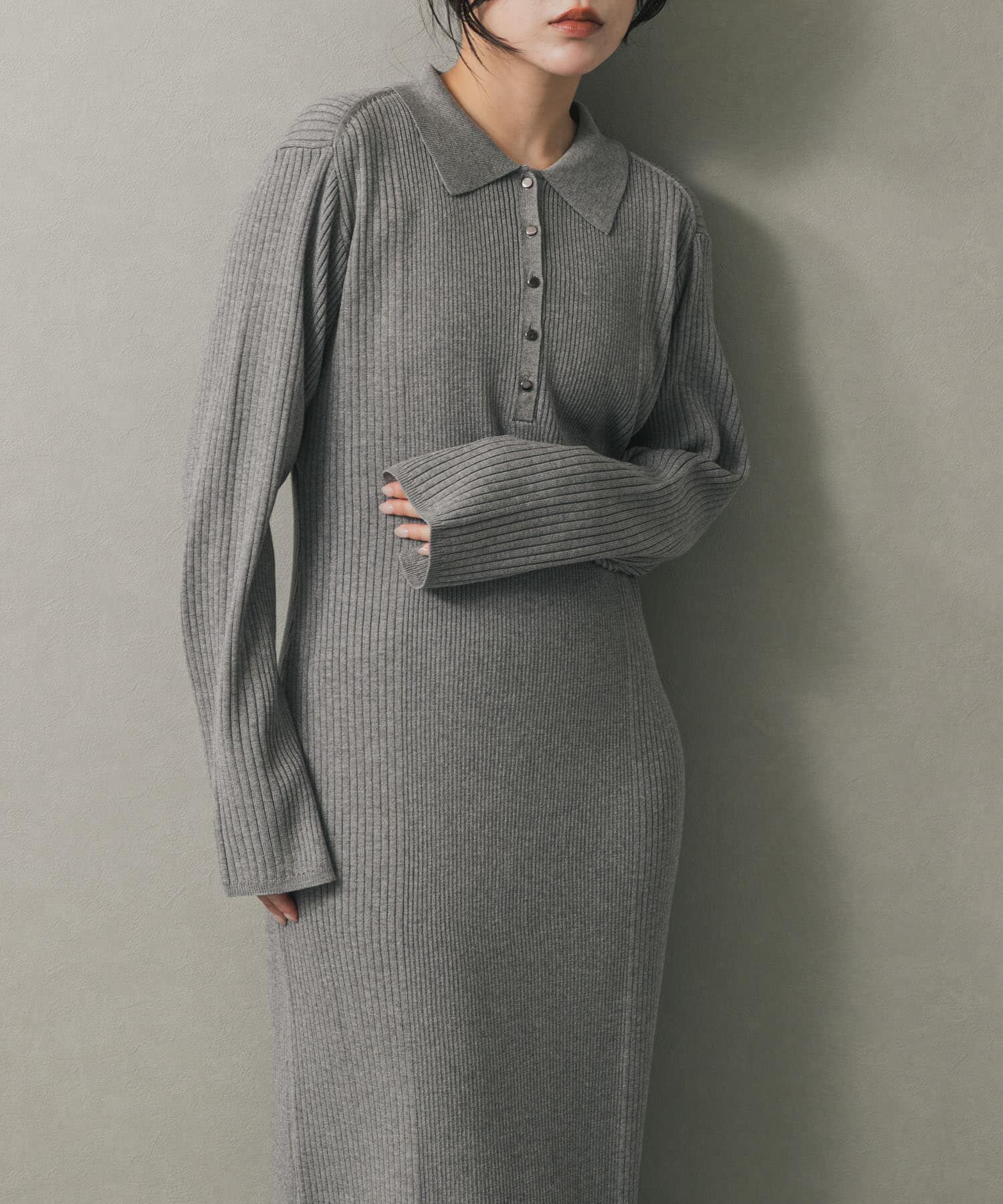 【センスオブプレイス　バイ　アーバンリサーチ/SENSE OF PLACE by URBAN RESEARCH】 エリツキリブニットワンピース