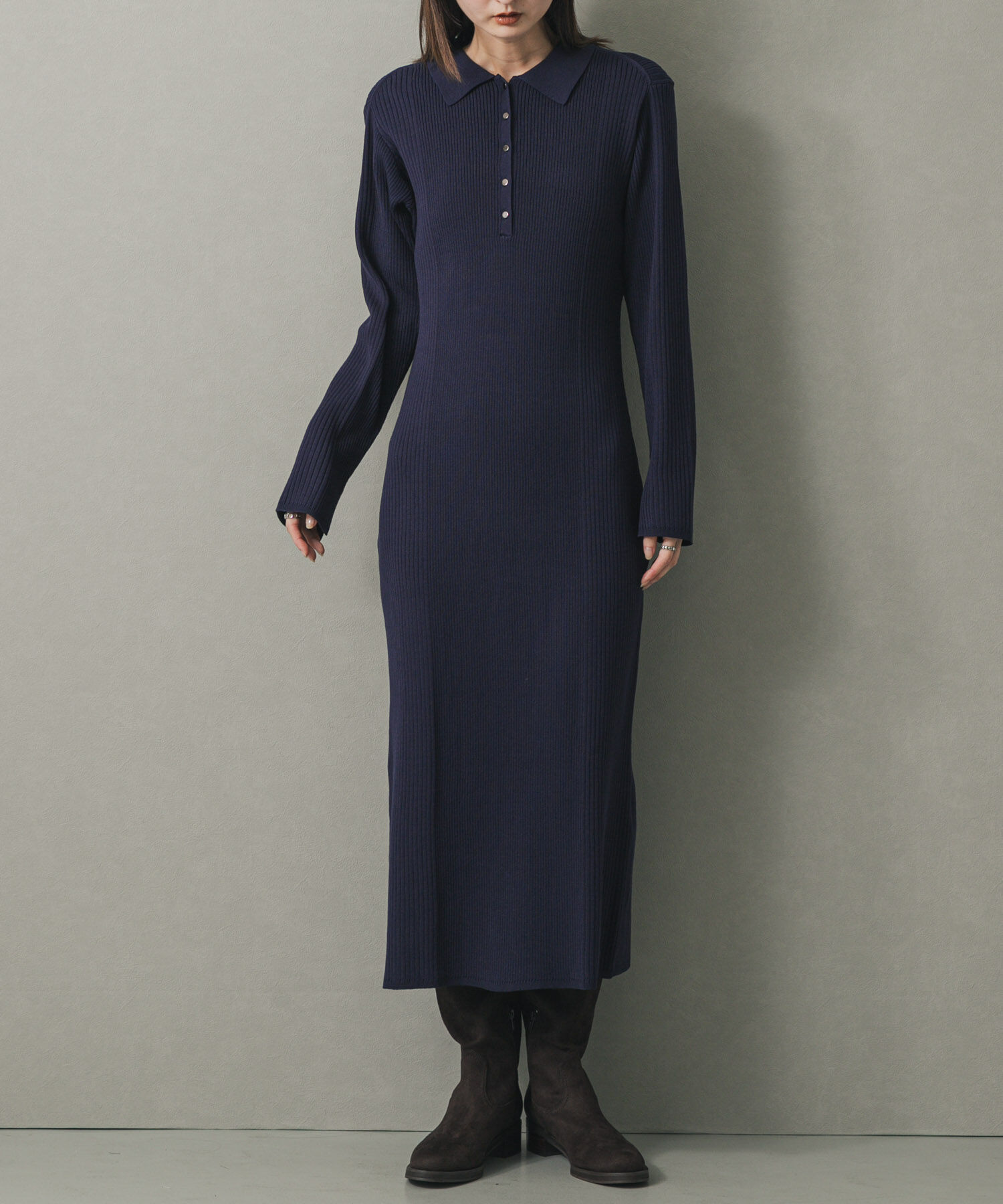 【センスオブプレイス　バイ　アーバンリサーチ/SENSE OF PLACE by URBAN RESEARCH】 エリツキリブニットワンピース