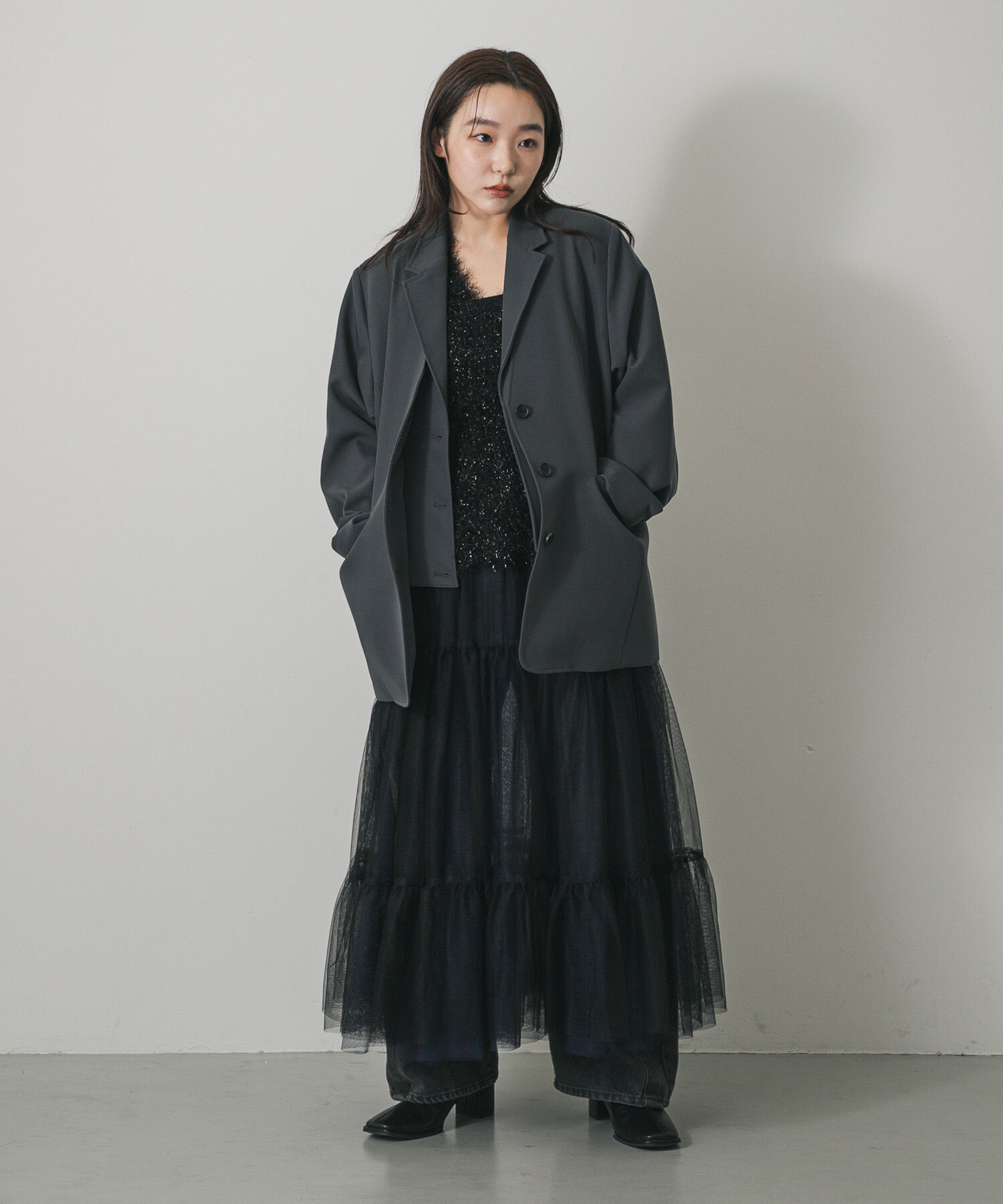 【センスオブプレイス　バイ　アーバンリサーチ/SENSE OF PLACE by URBAN RESEARCH】 『2WAY仕様』レイヤードティアードチュールスカート