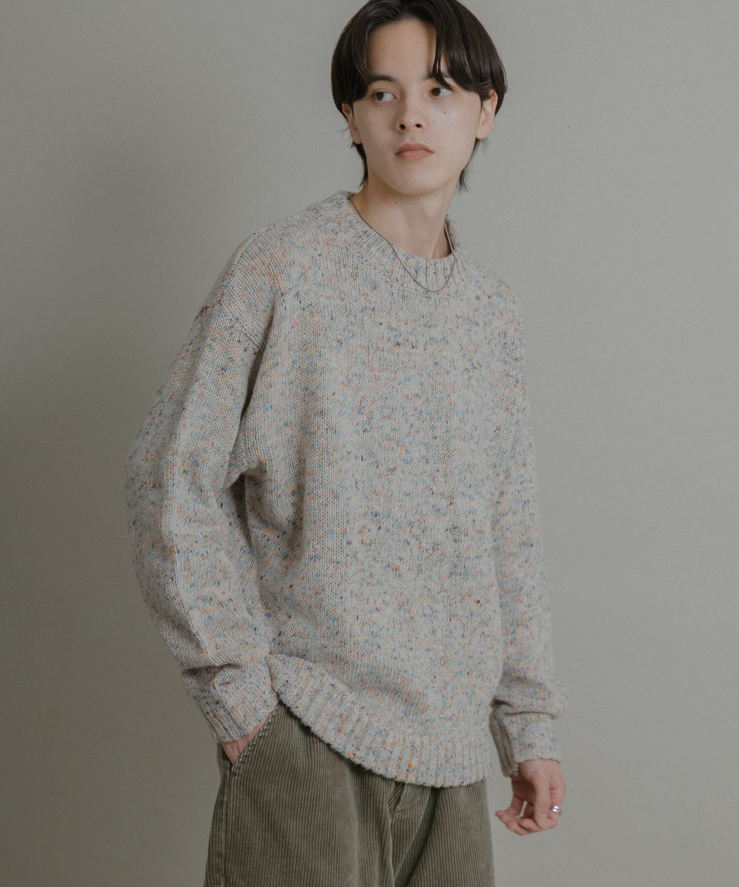 【センスオブプレイス　バイ　アーバンリサーチ/SENSE OF PLACE by URBAN RESEARCH】 『洗濯可』カラーネップニットプルオーバー