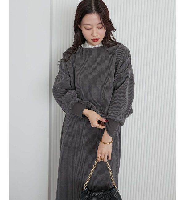 【ルクールブラン/le.coeur blanc】 カットコーデュロイプルオーバー&amp;スカートセット