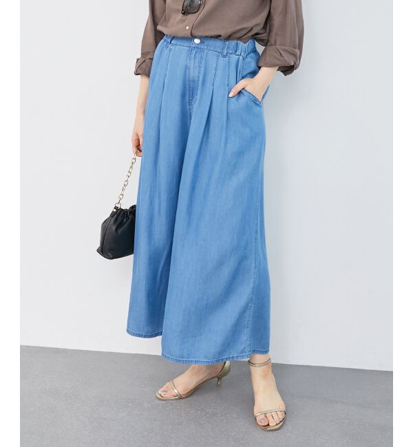 【ルクールブラン/le.coeur blanc】 ツータックワイドクロップドデニム