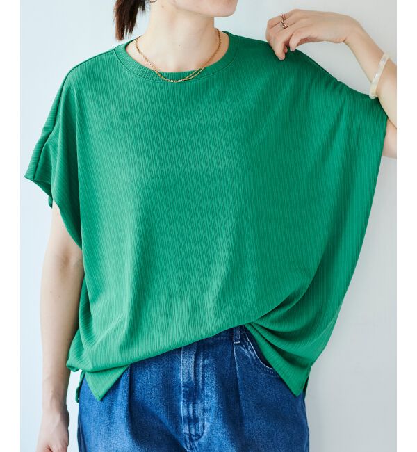 【ルクールブラン/le.coeur blanc】 《WEB限定アイテム》ランダムリブショルダータックプルオーバー